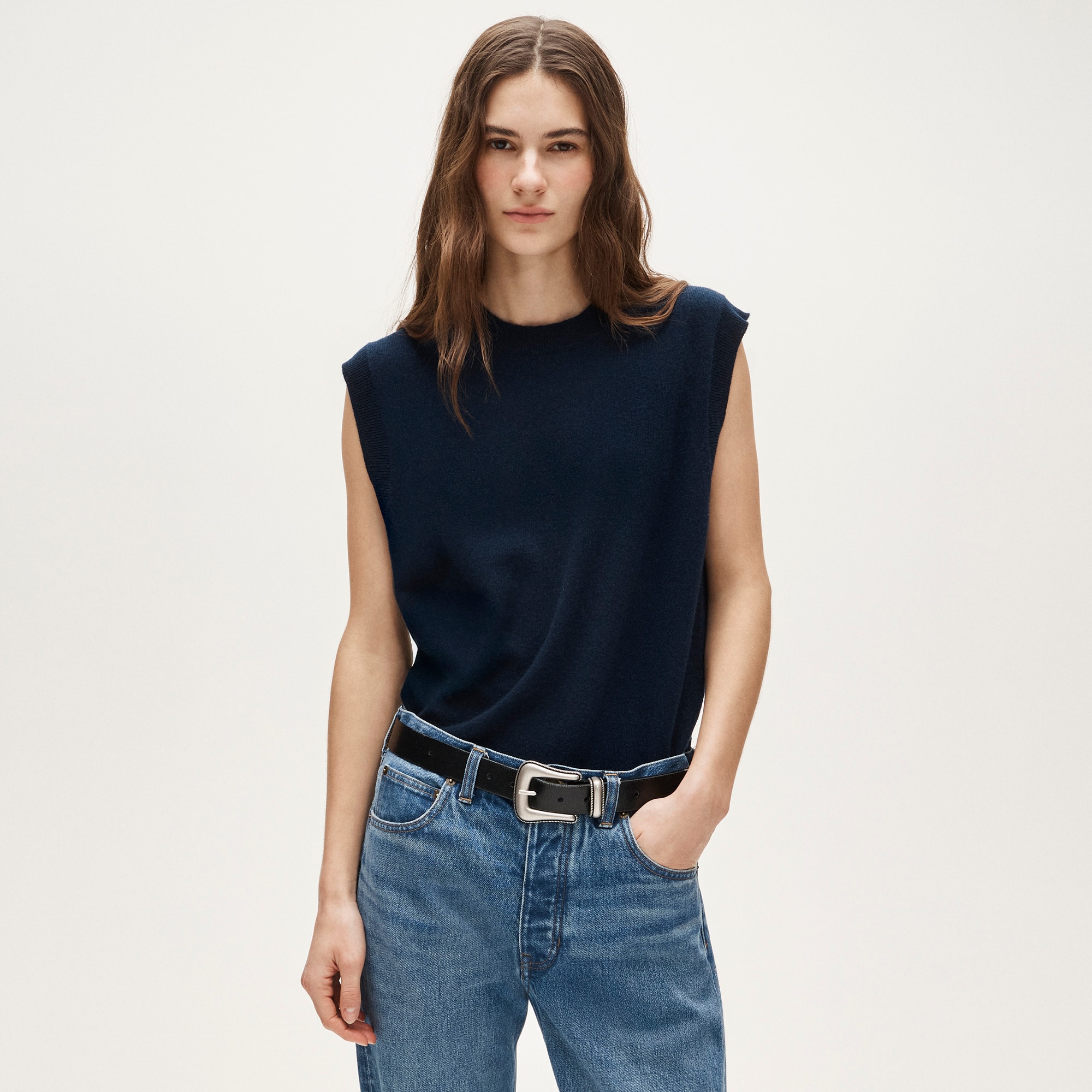 womens Cashmere relaxed sweater-vest