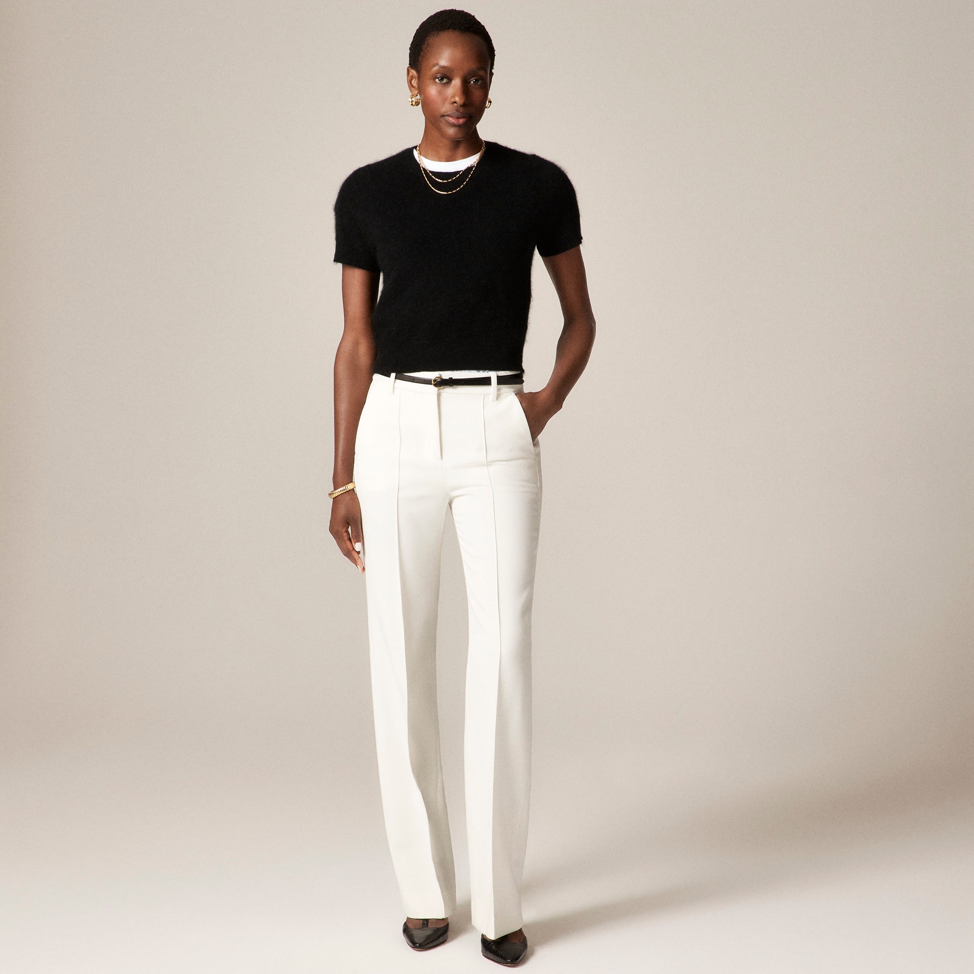 Brushed cashmere relaxed T-shirt - image 3