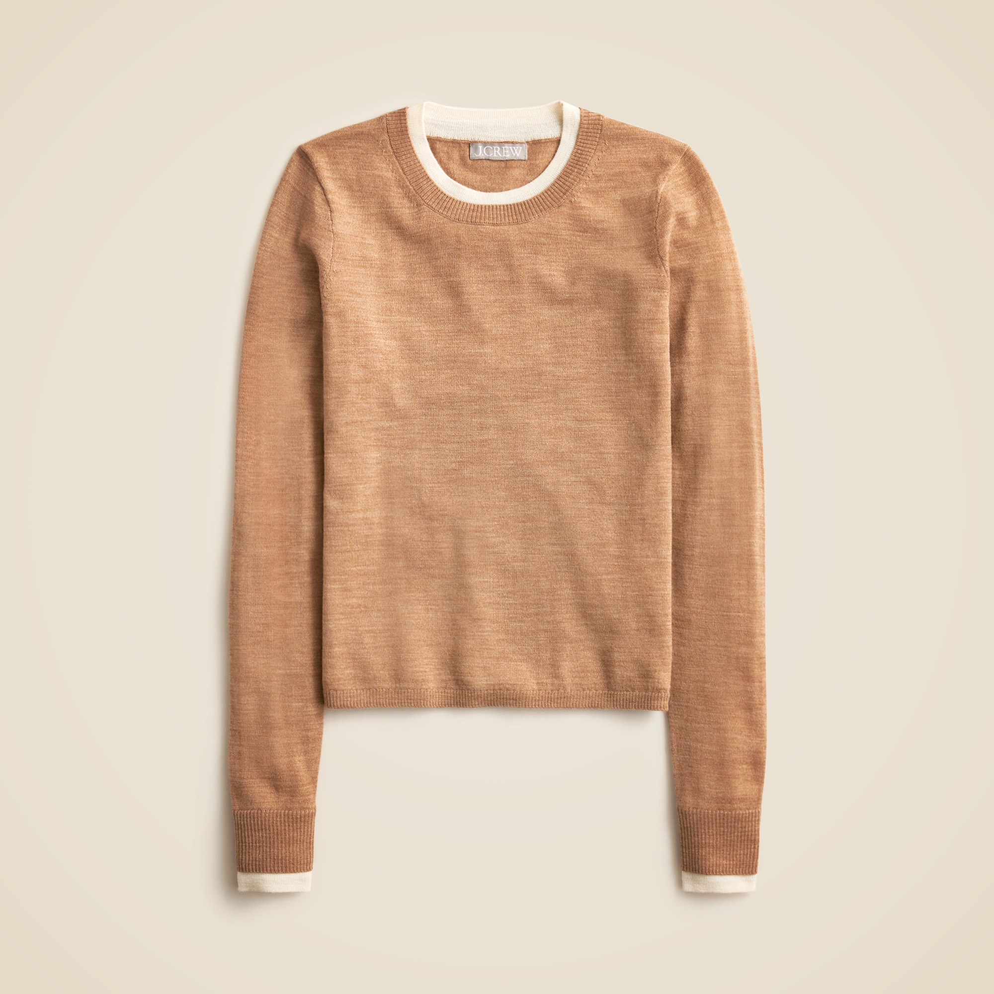 Carolyn layered crewneck sweater in merino wool