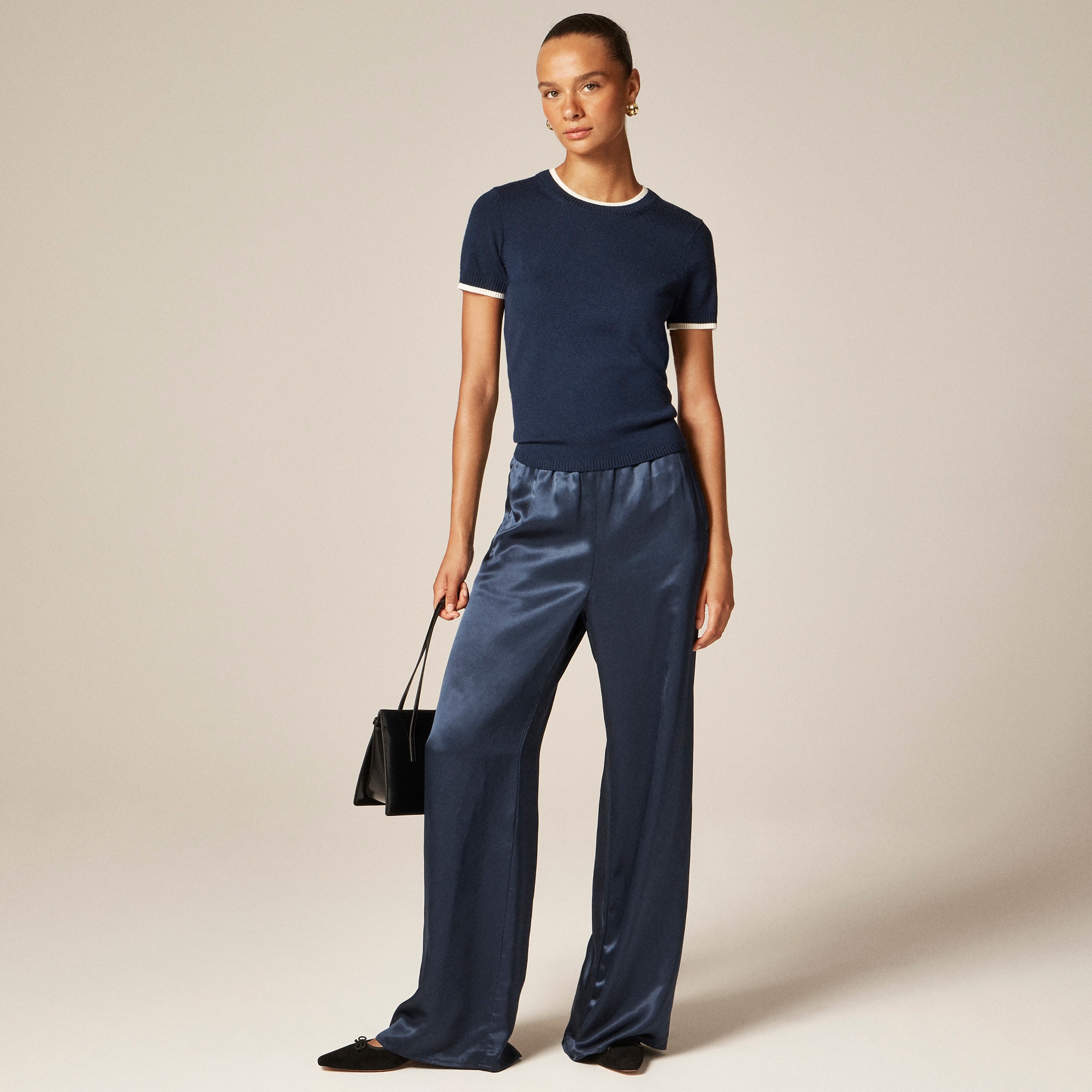 Carolyn layered sweater-tee in merino wool