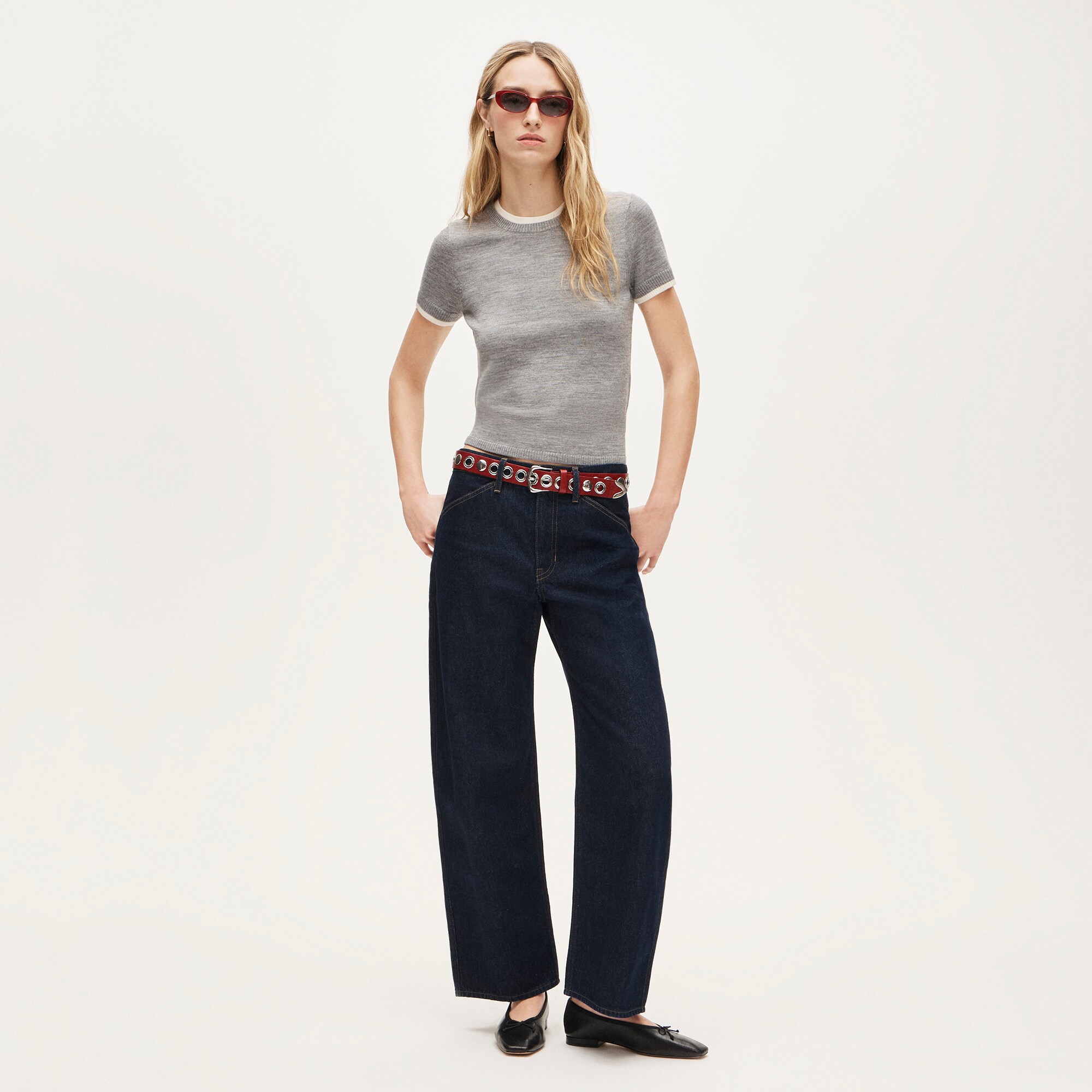 Carolyn layered sweater-tee in merino wool