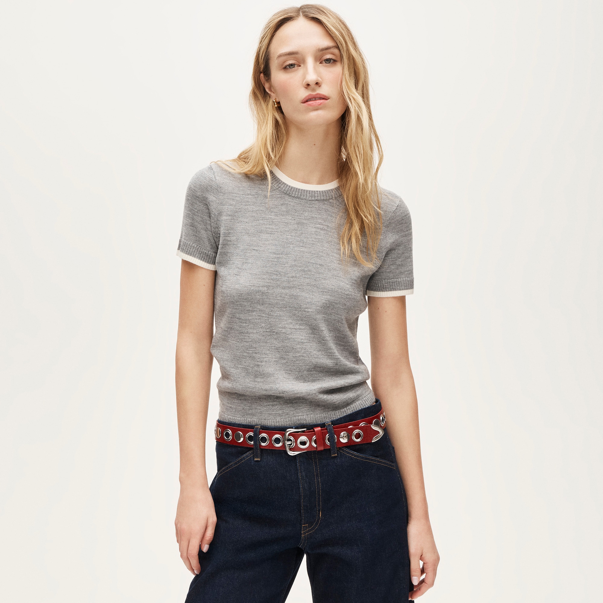 Carolyn layered sweater-tee in merino wool - image 2