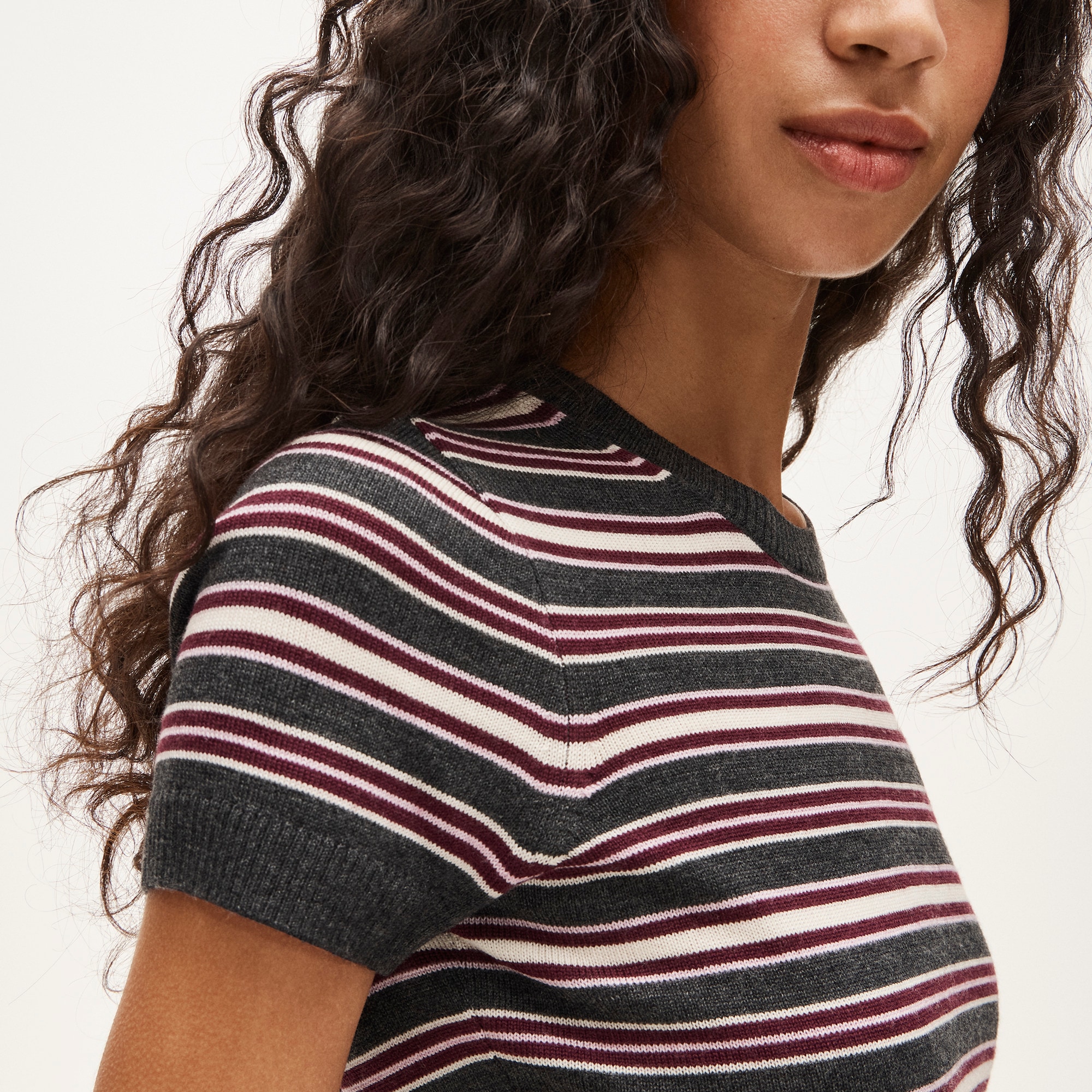 Carolyn sweater-tee in striped merino wool