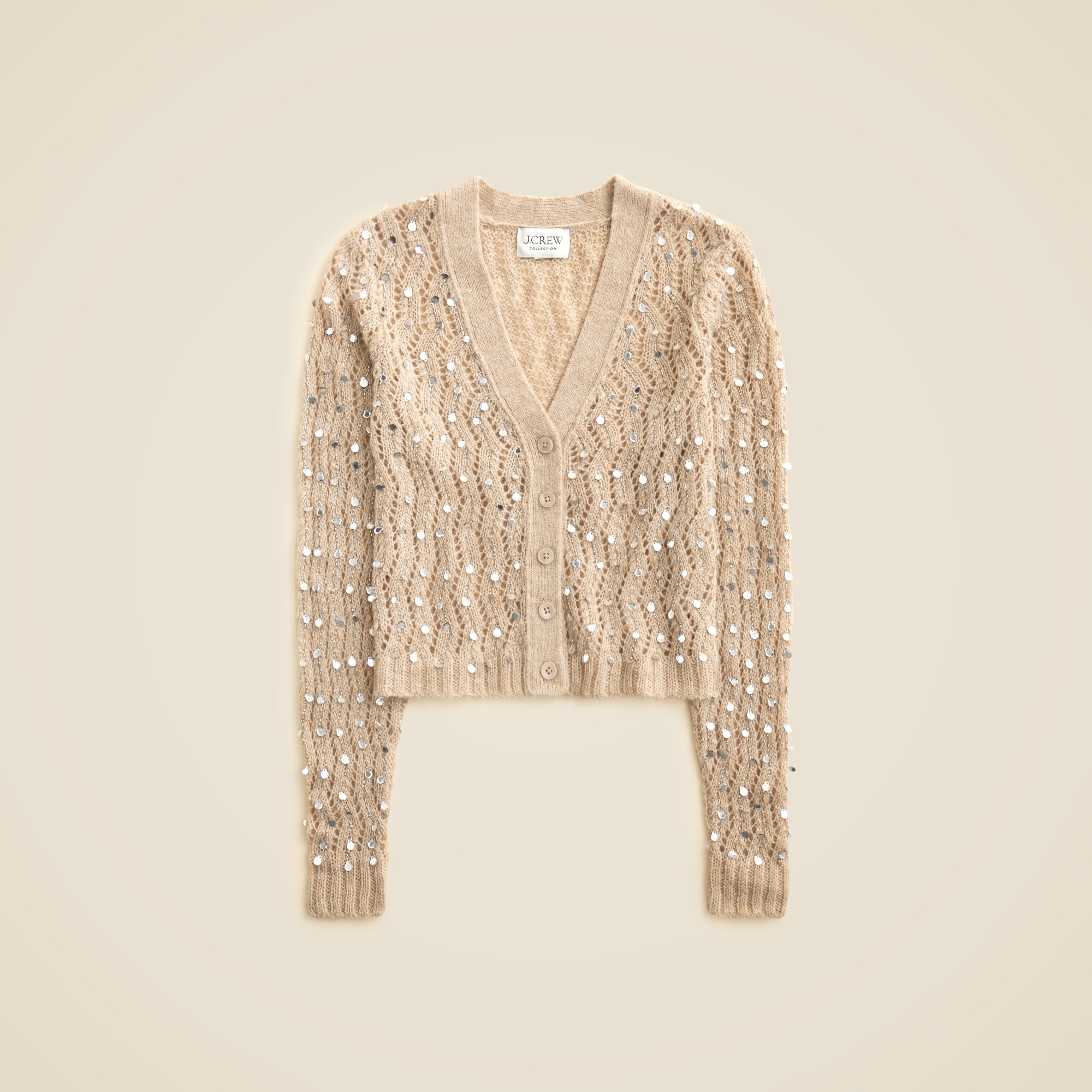 Collection Embellished Pointelle Cardigan For Women | J.Crew