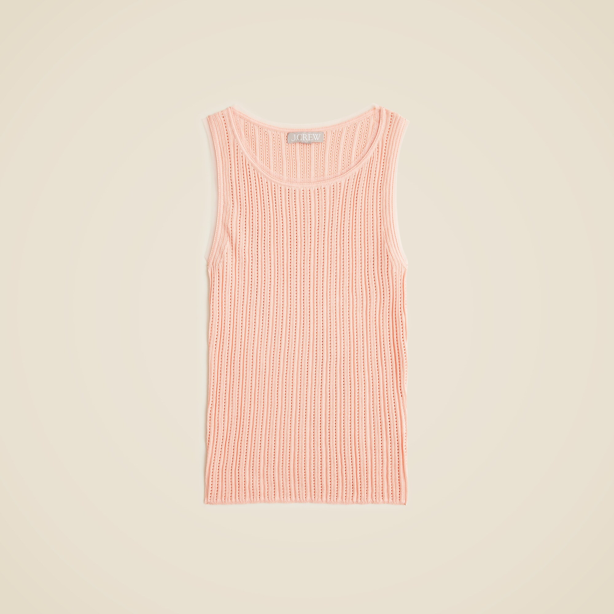 Tulle-trim Sweater-tank In Premium Ultra-fine Cotton For Women | J