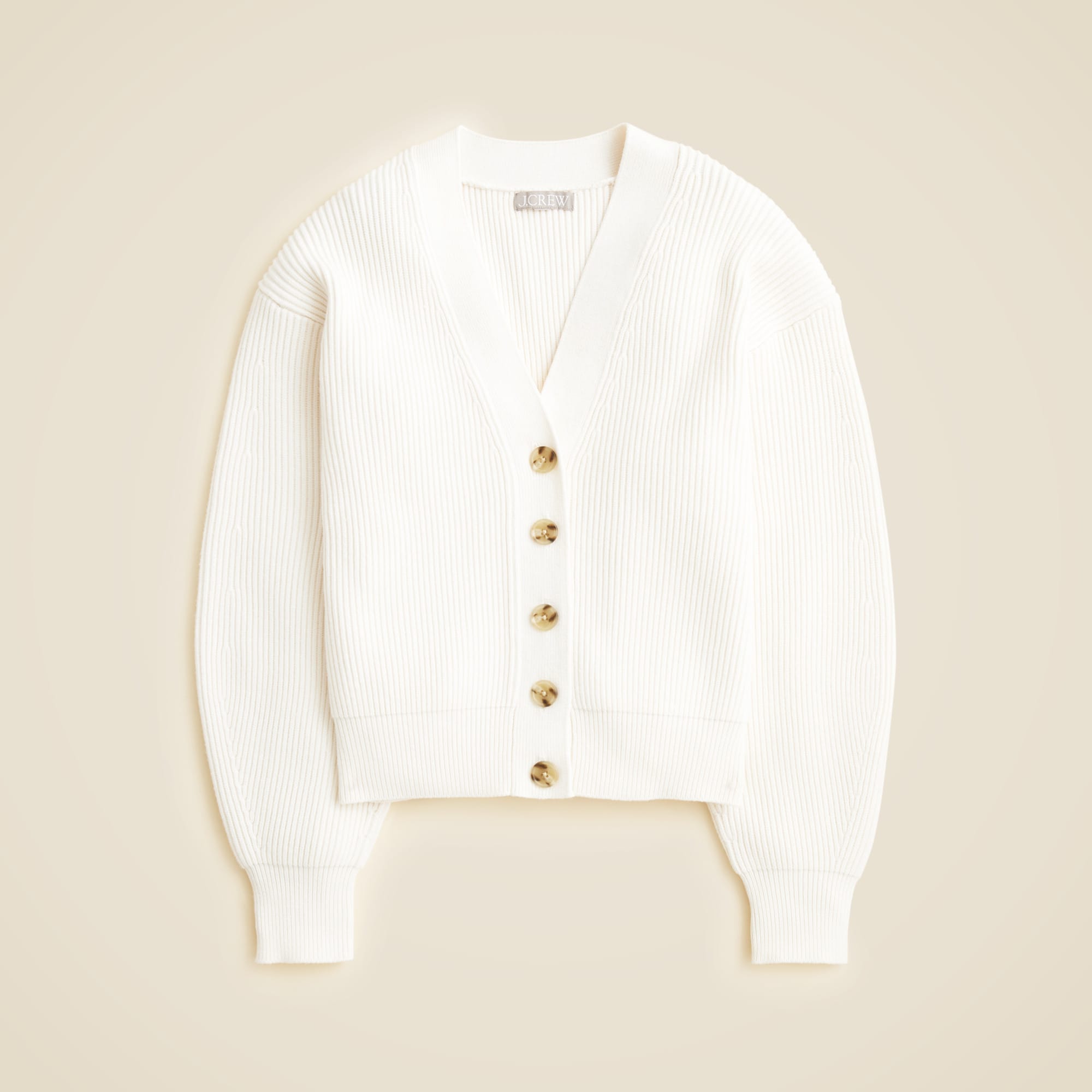 Cropped button-up sweater shell