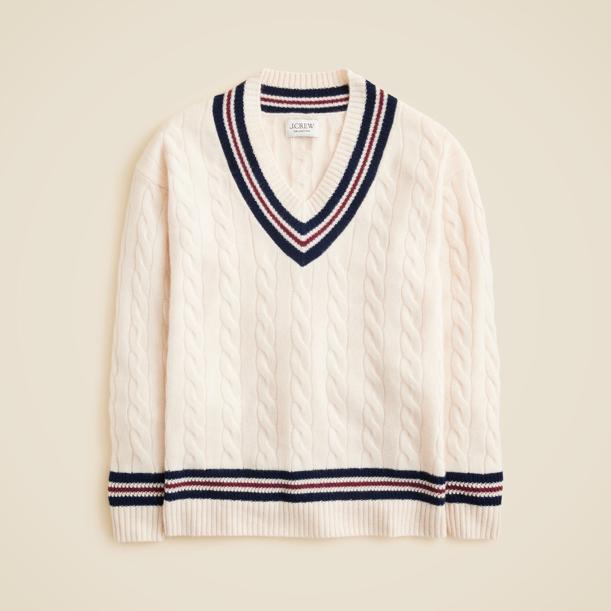  Cashmere cable-knit cricket sweater