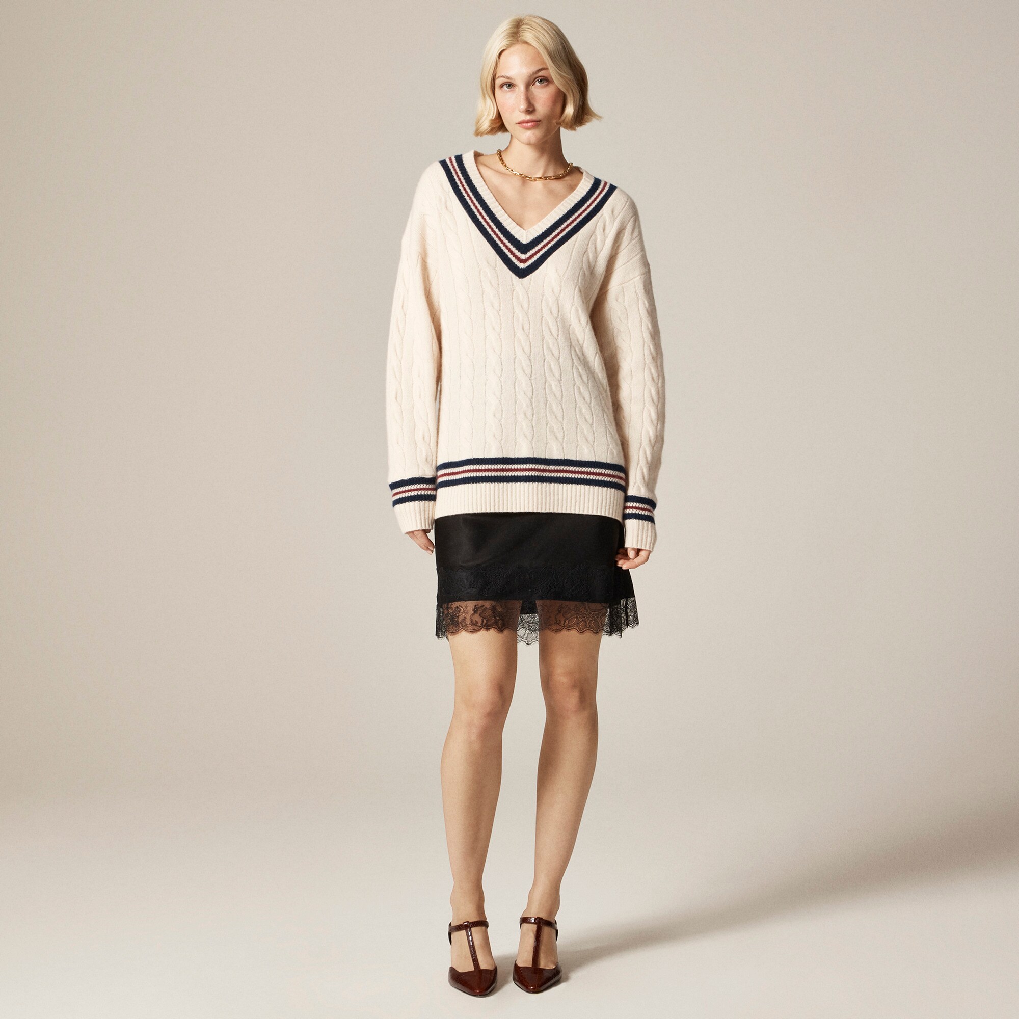 Cashmere cable-knit cricket sweater - thumbnail 2