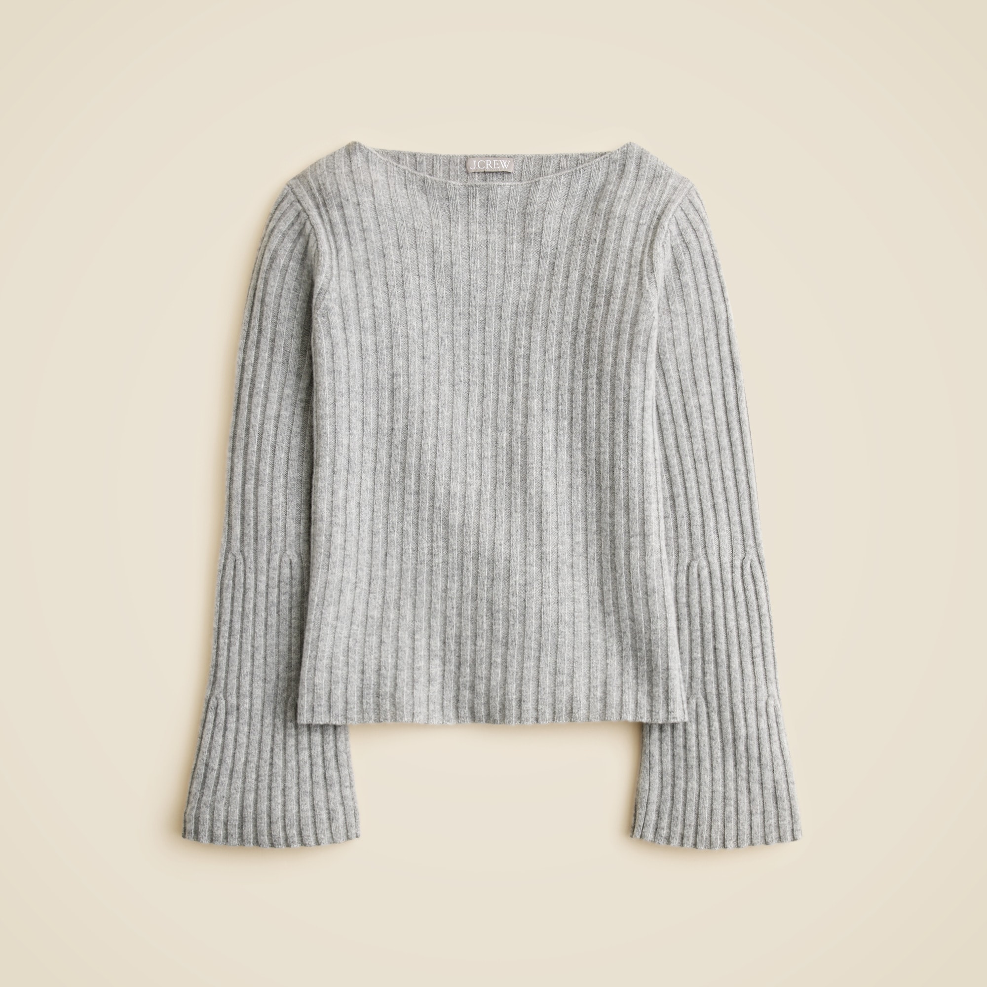 Ribbed boatneck sweater in vintage wool