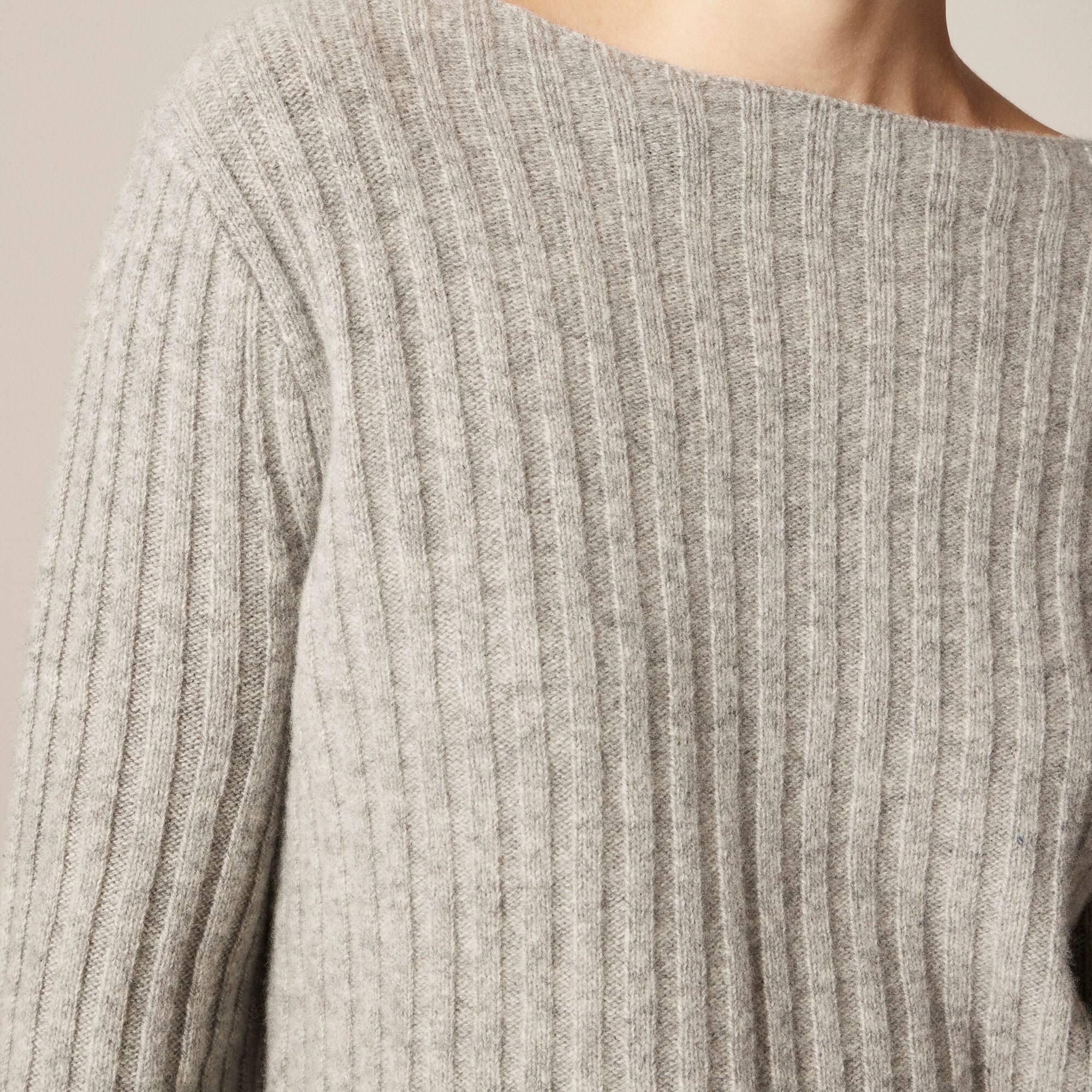 Ribbed boatneck sweater in vintage wool