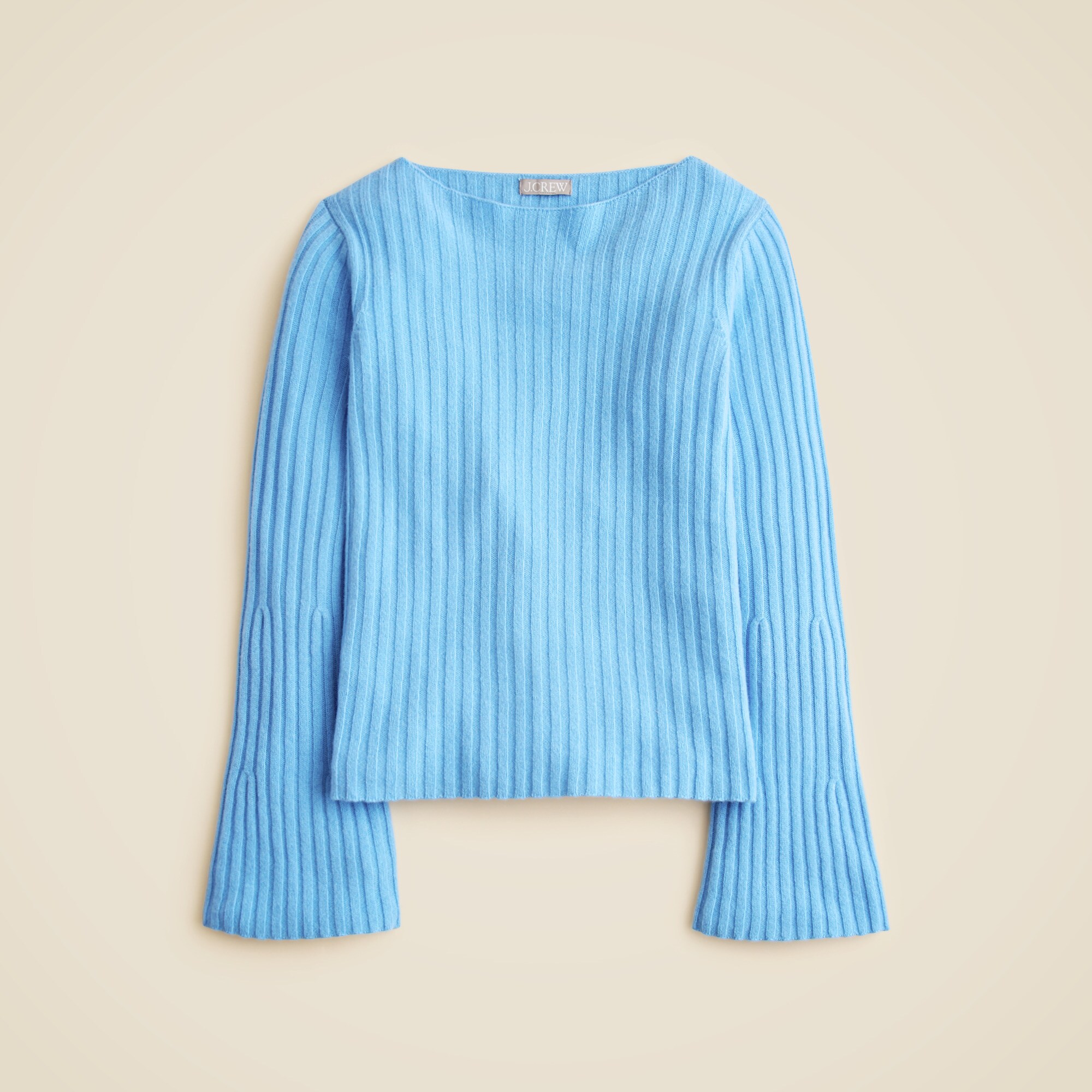 Ribbed boatneck sweater in vintage wool