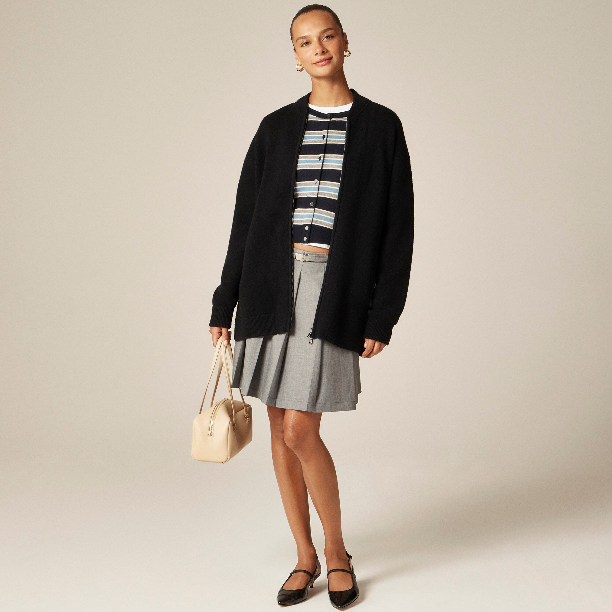  Full-zip flight sweater-jacket