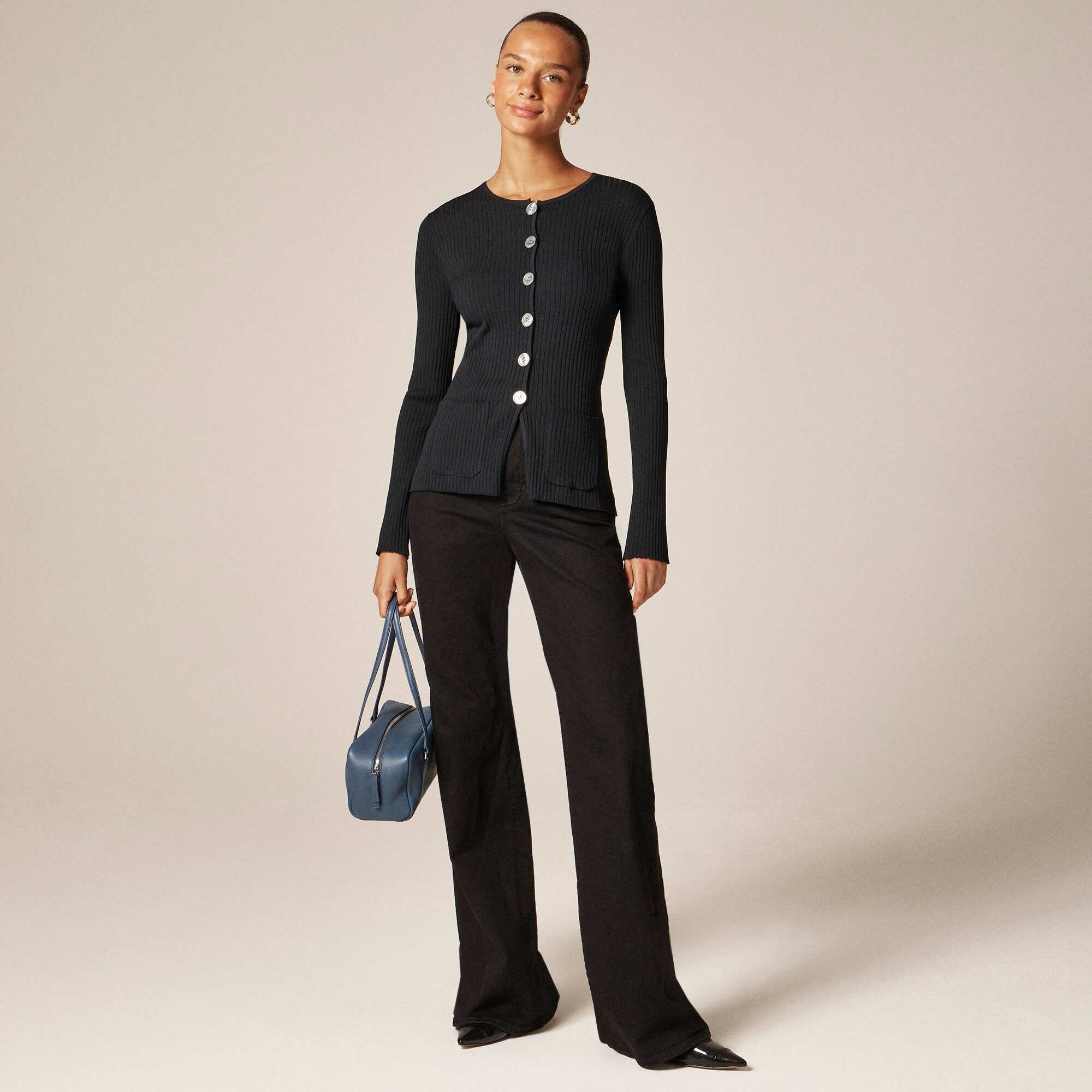 Super-stretch Ribbed Cardigan For Women | J.Crew