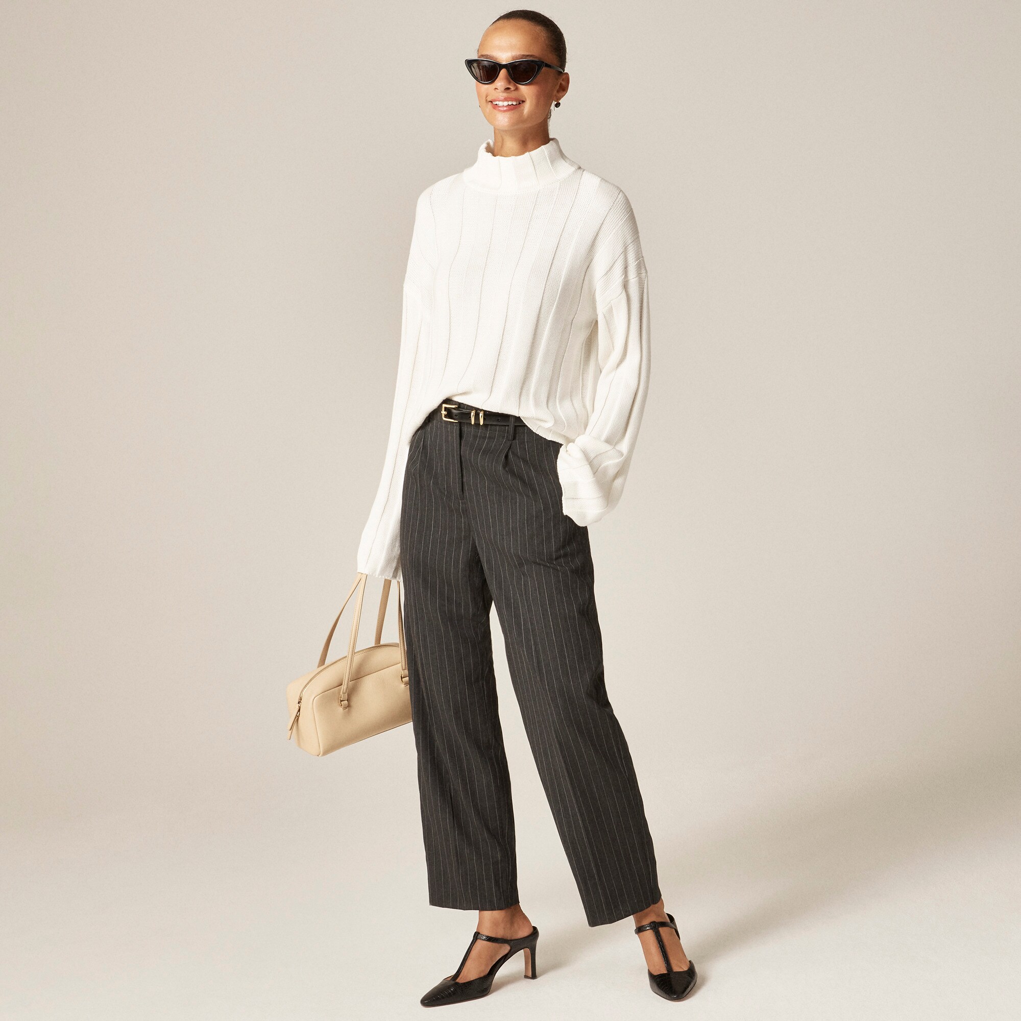 Ribbed mockneck sweater