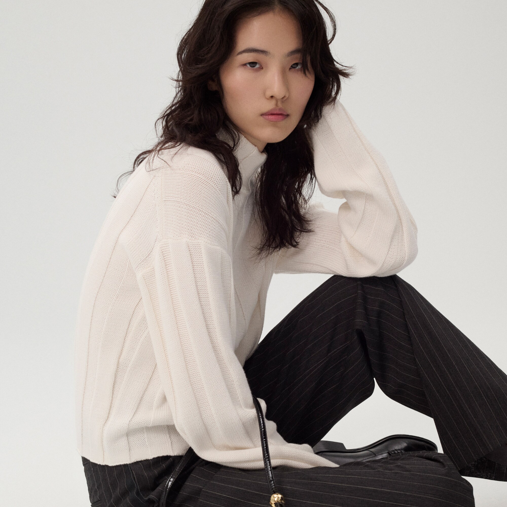 womens Ribbed mockneck sweater