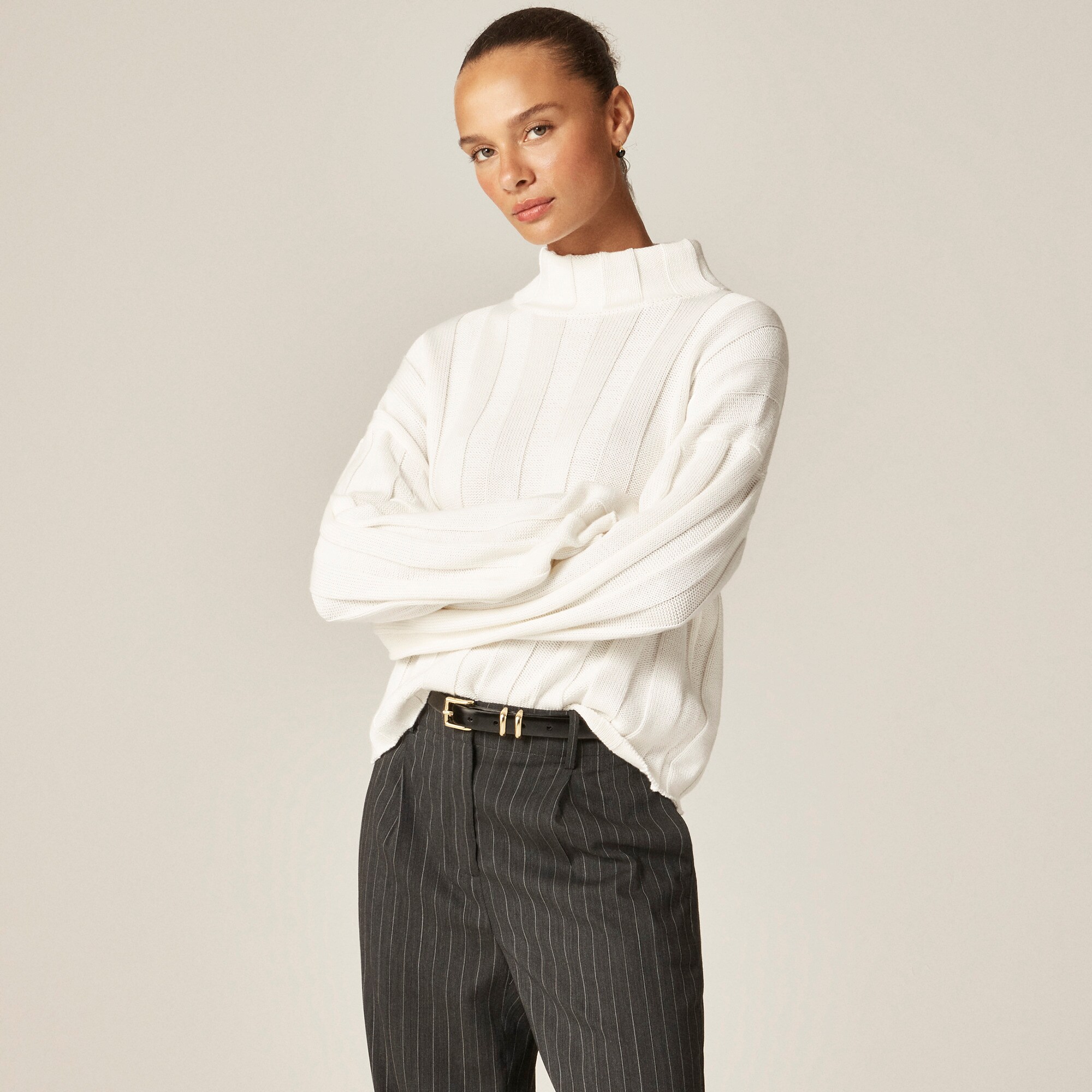 Ribbed mockneck sweater