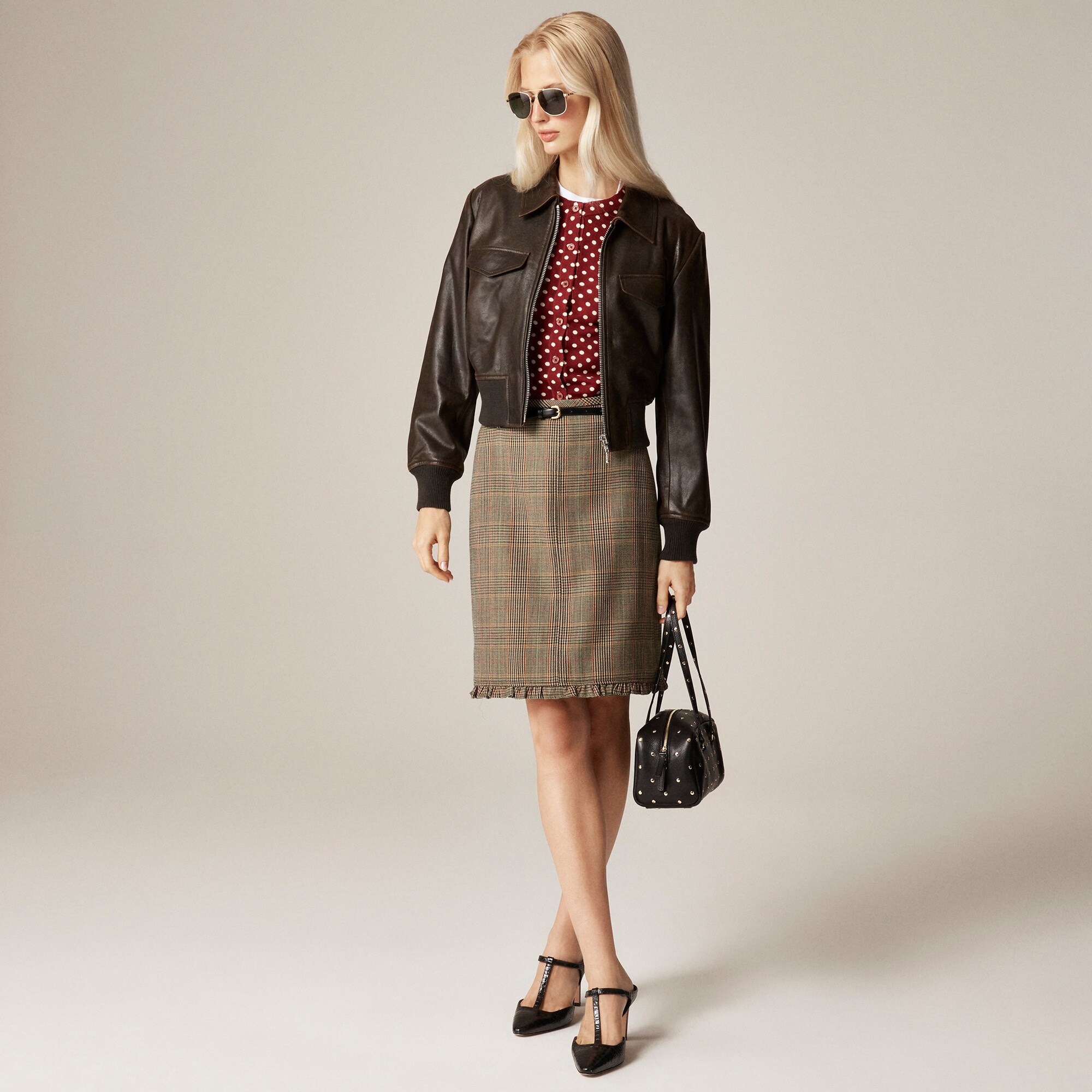 Carolyn cardigan in polka-dot merino wool