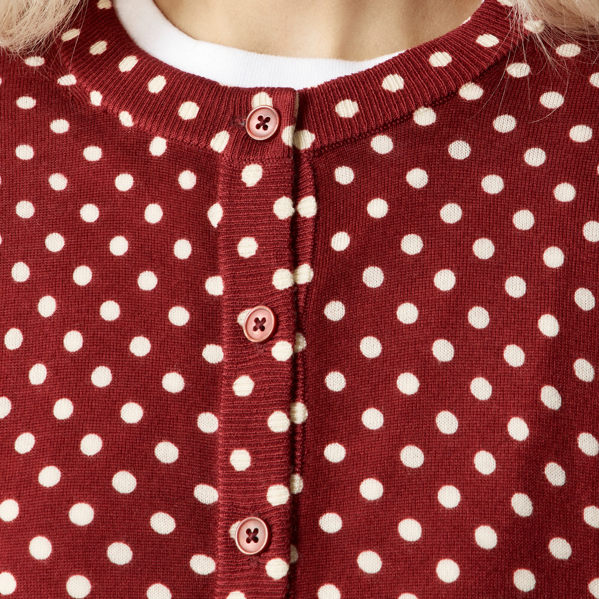 Carolyn cardigan in polka-dot merino wool