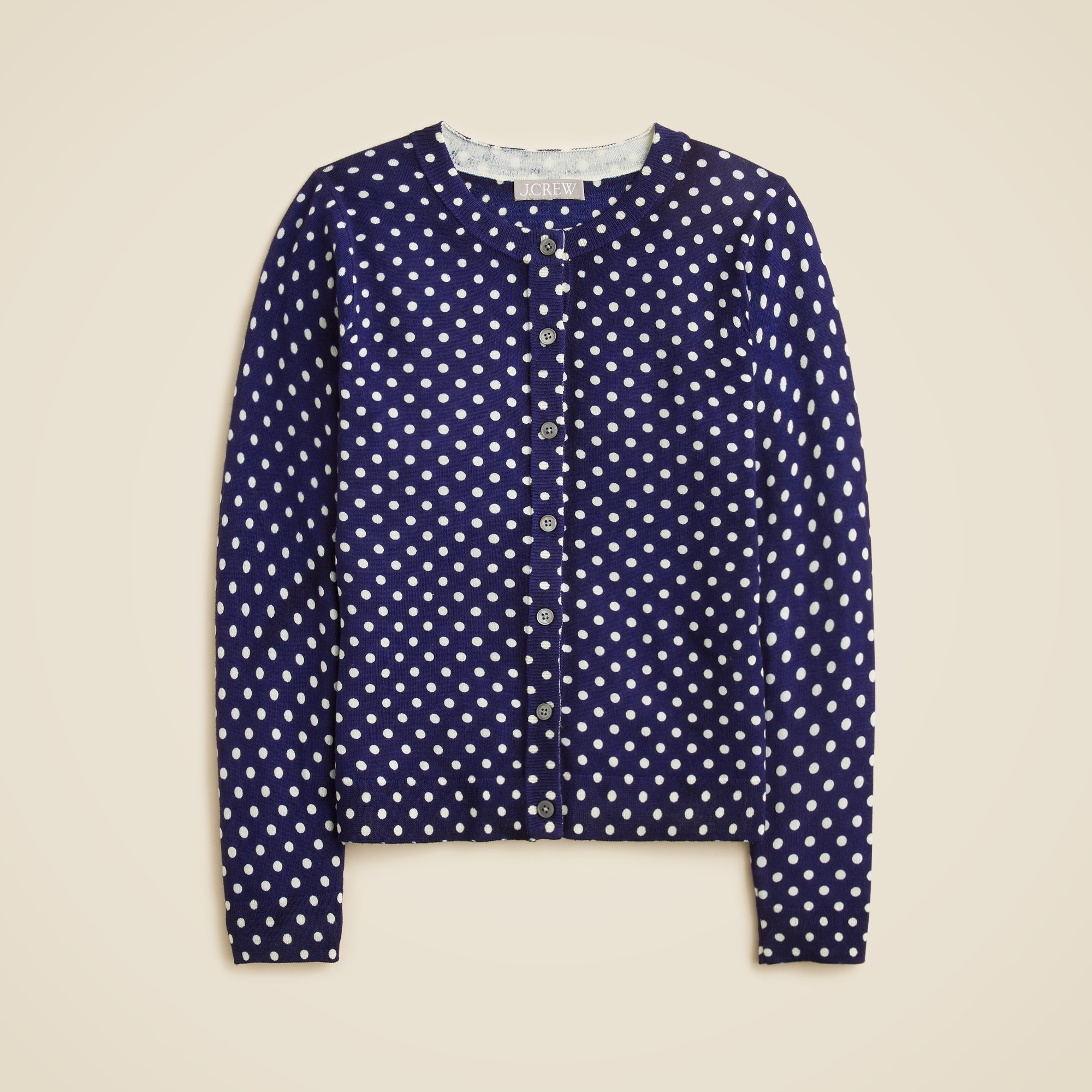 Carolyn cardigan in polka-dot merino wool