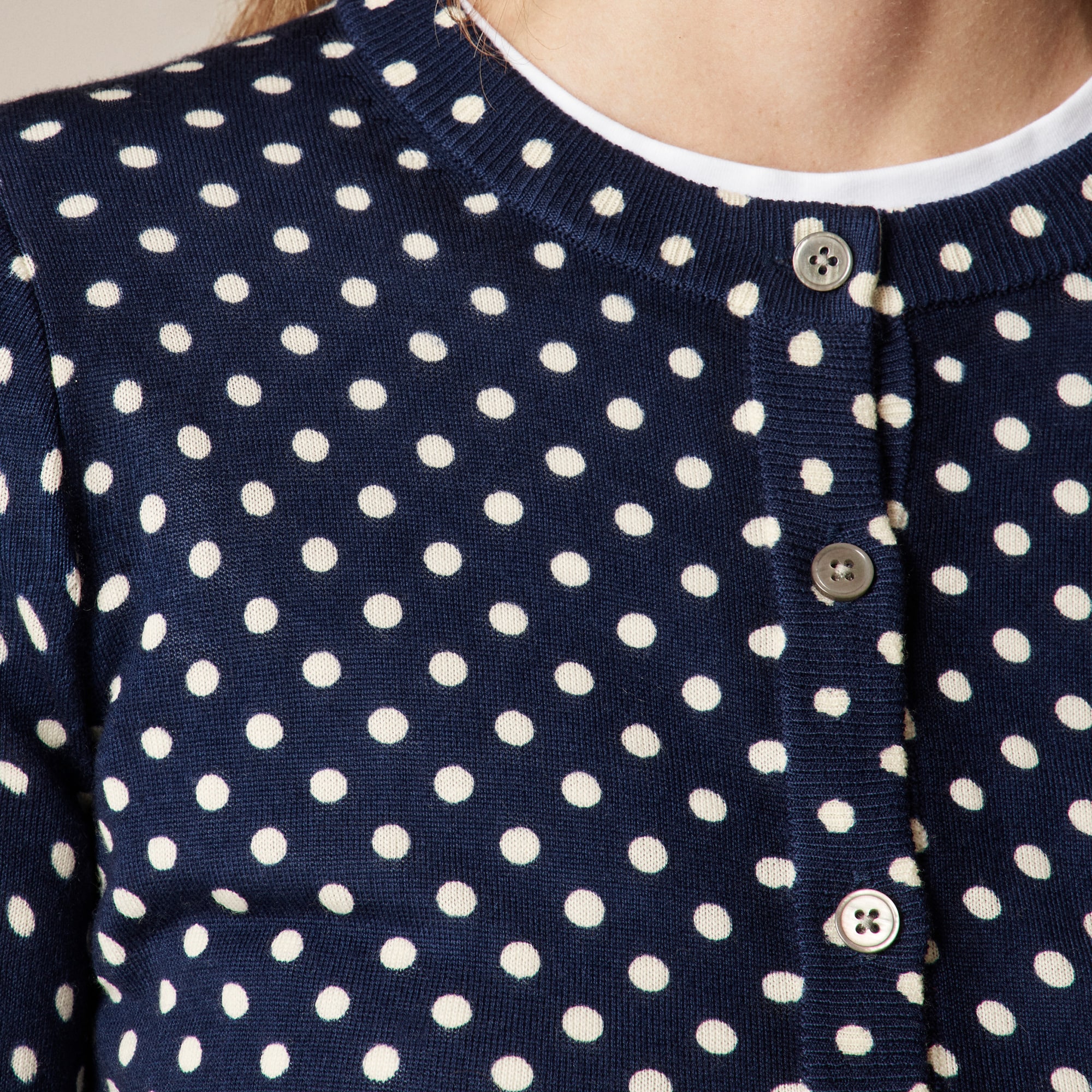 Carolyn cardigan in polka-dot merino wool