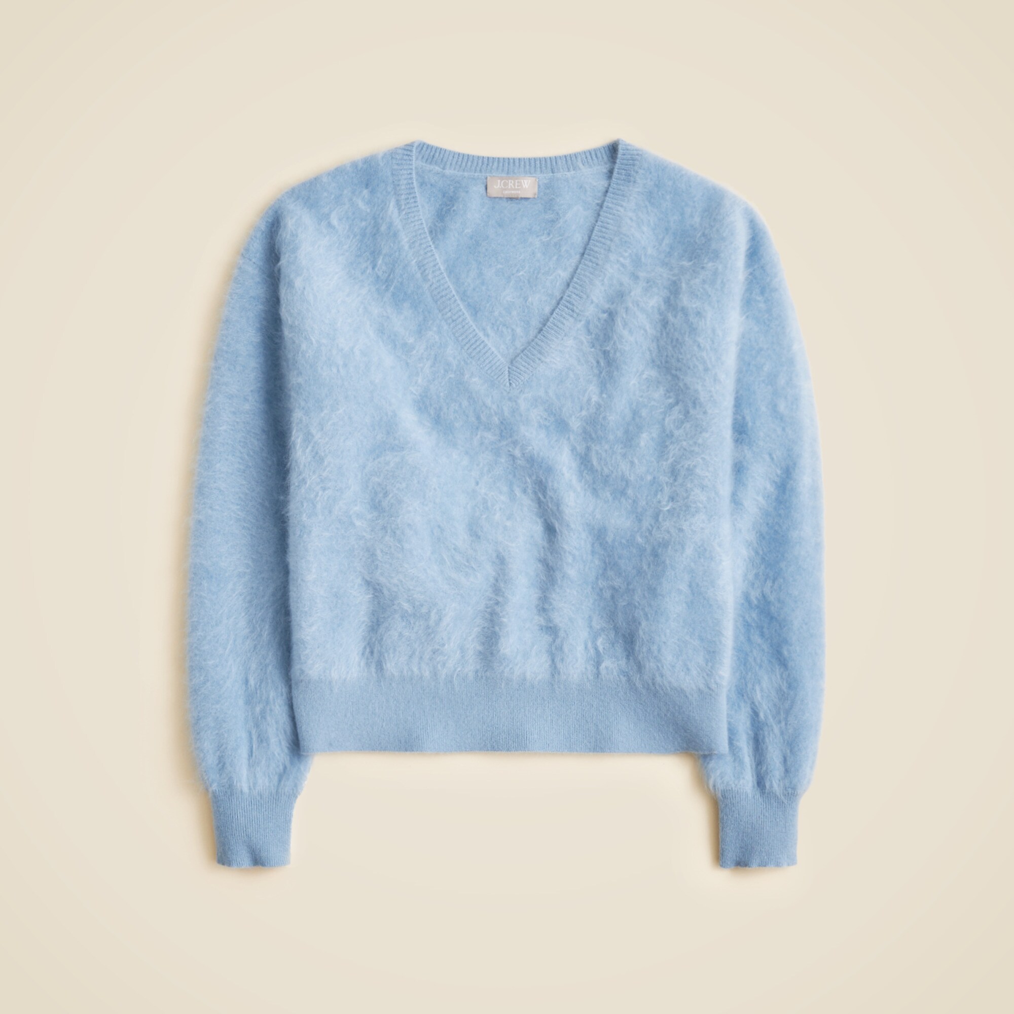 Brushed cashmere V-neck sweater