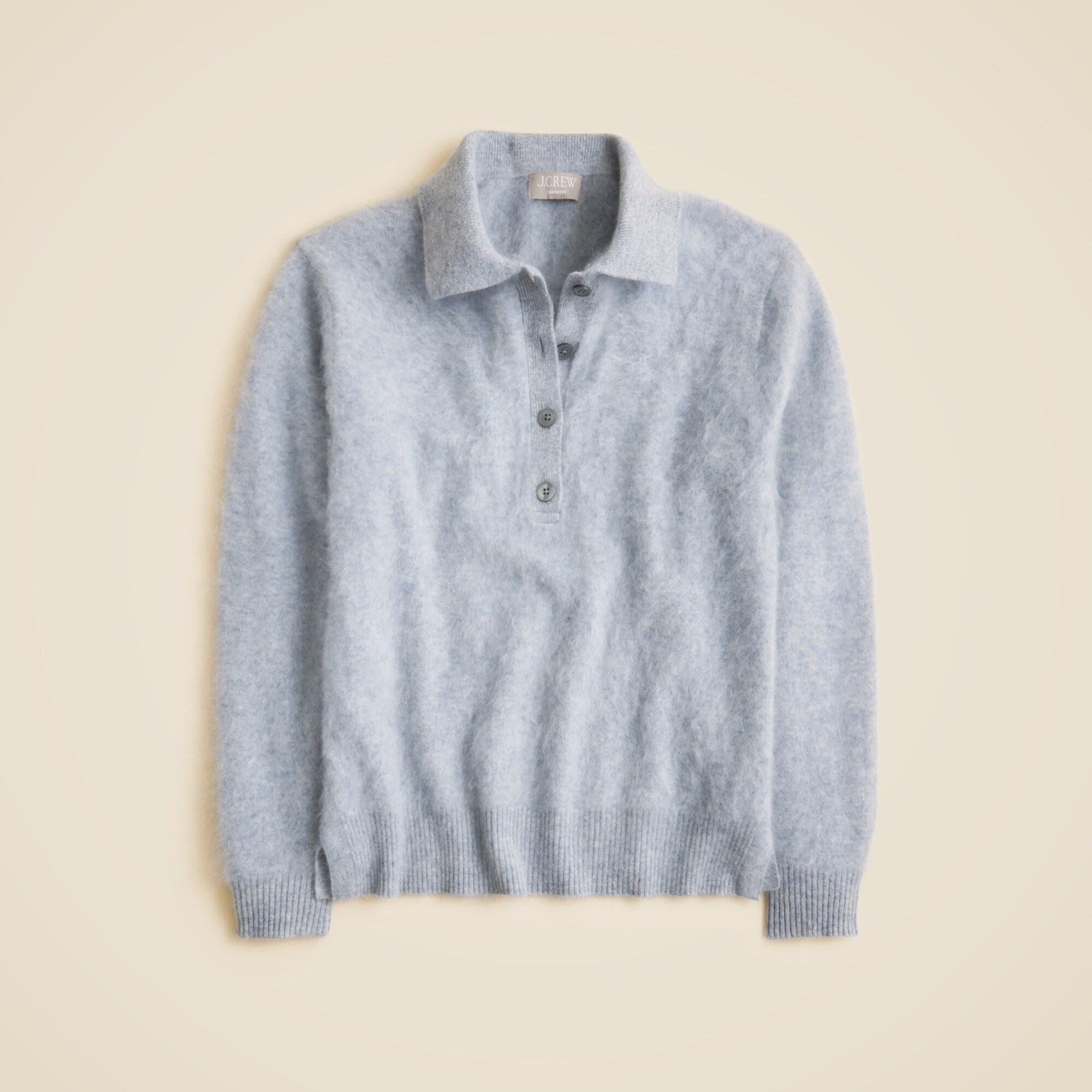 Brushed cashmere rugby sweater