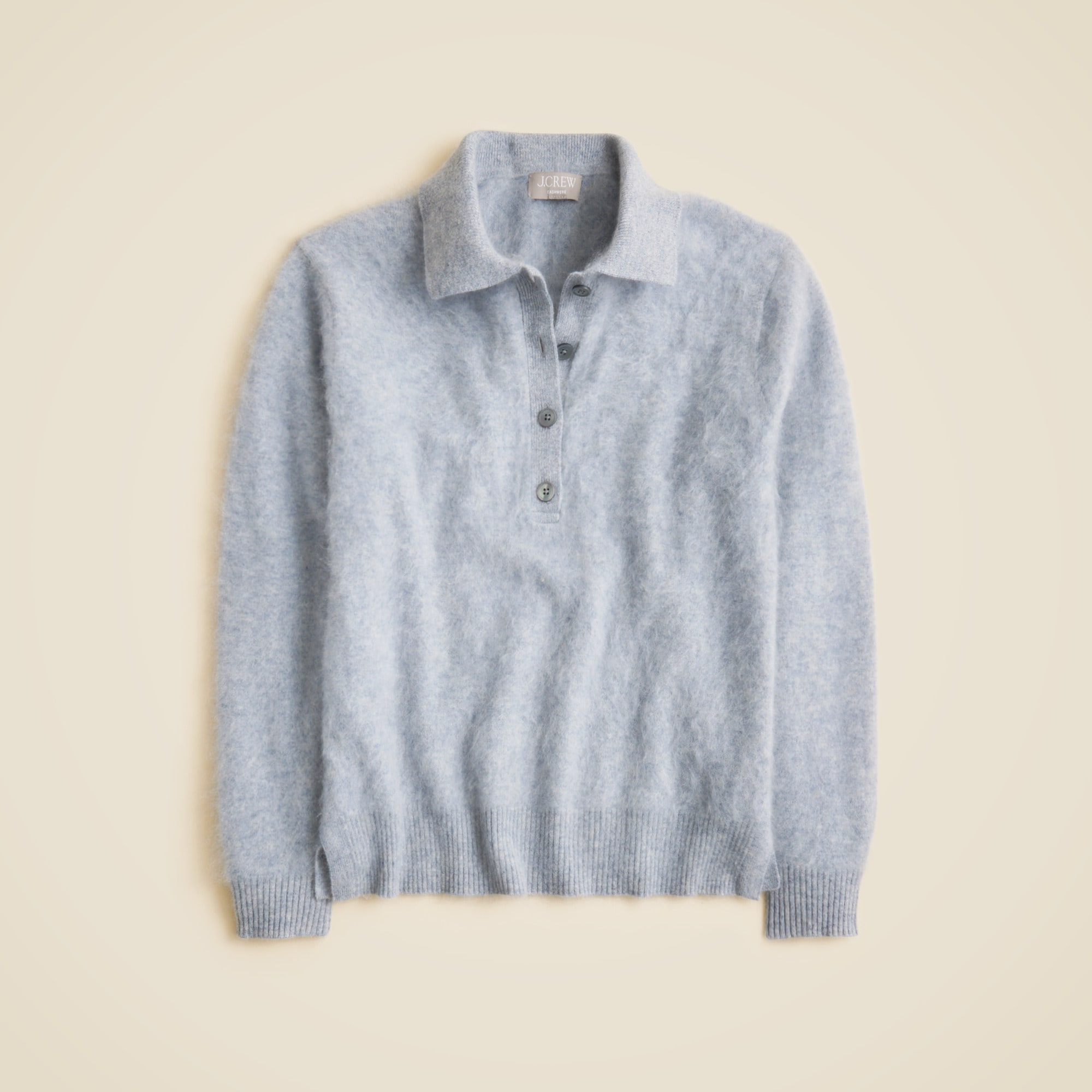 Brushed cashmere rugby sweater