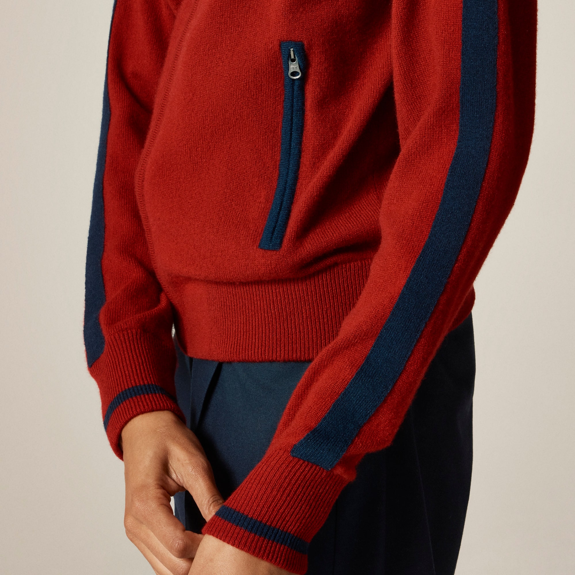 Cashmere full-zip track jacket - image 3