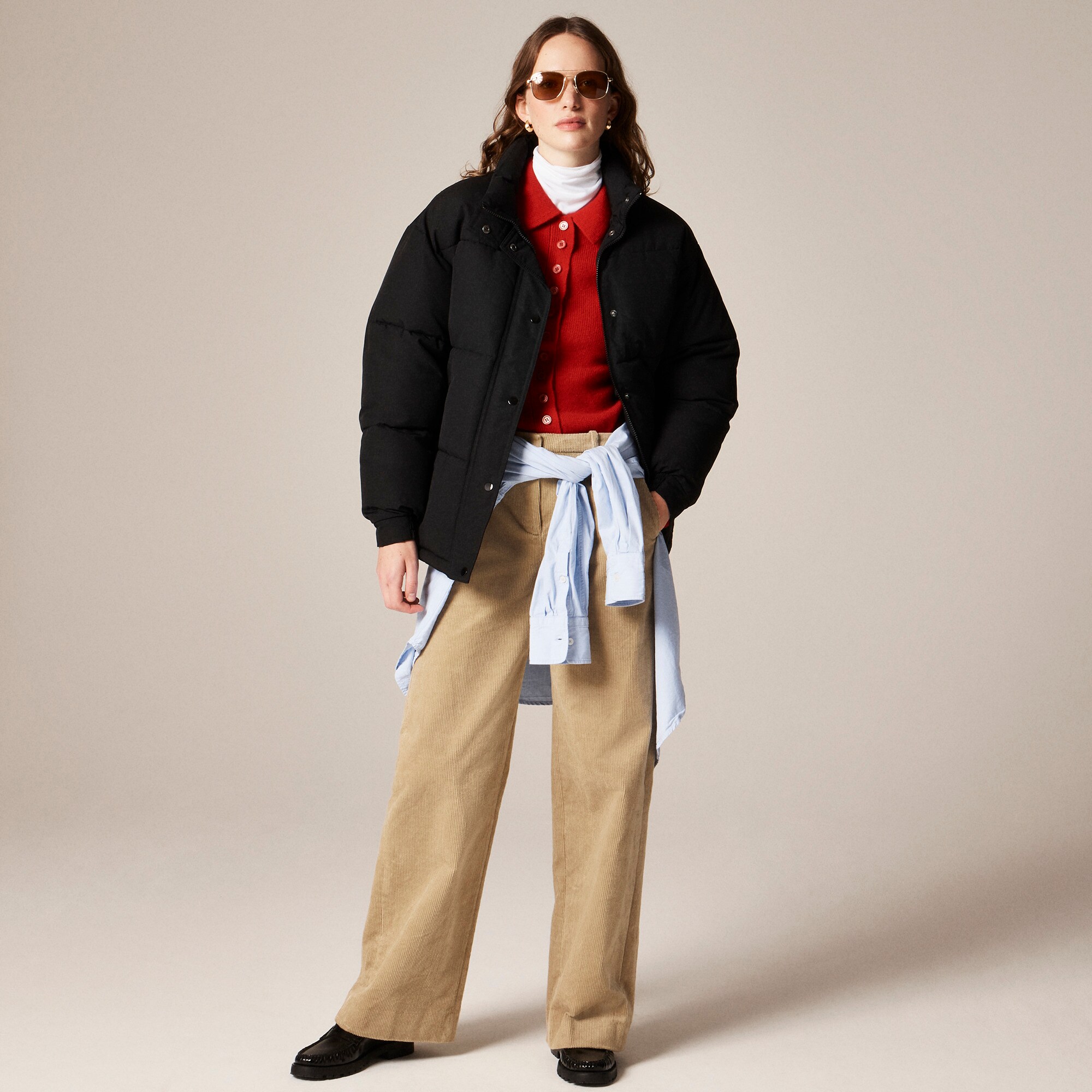 Milano-stitch cinched-waist cardigan
