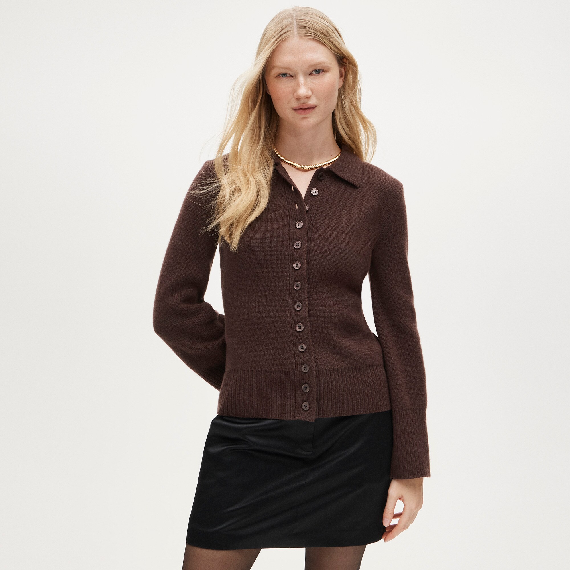  Milano-stitch cinched-waist cardigan
