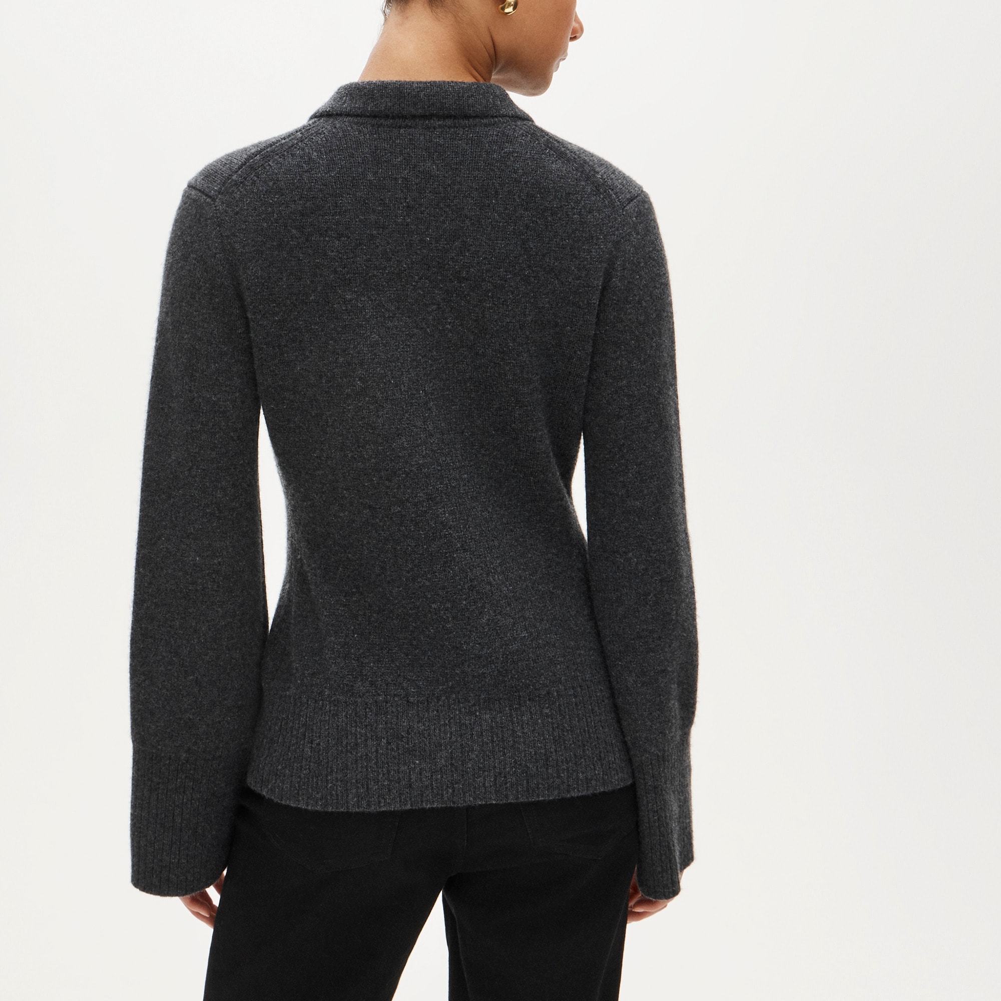 Milano-stitch cinched-waist cardigan