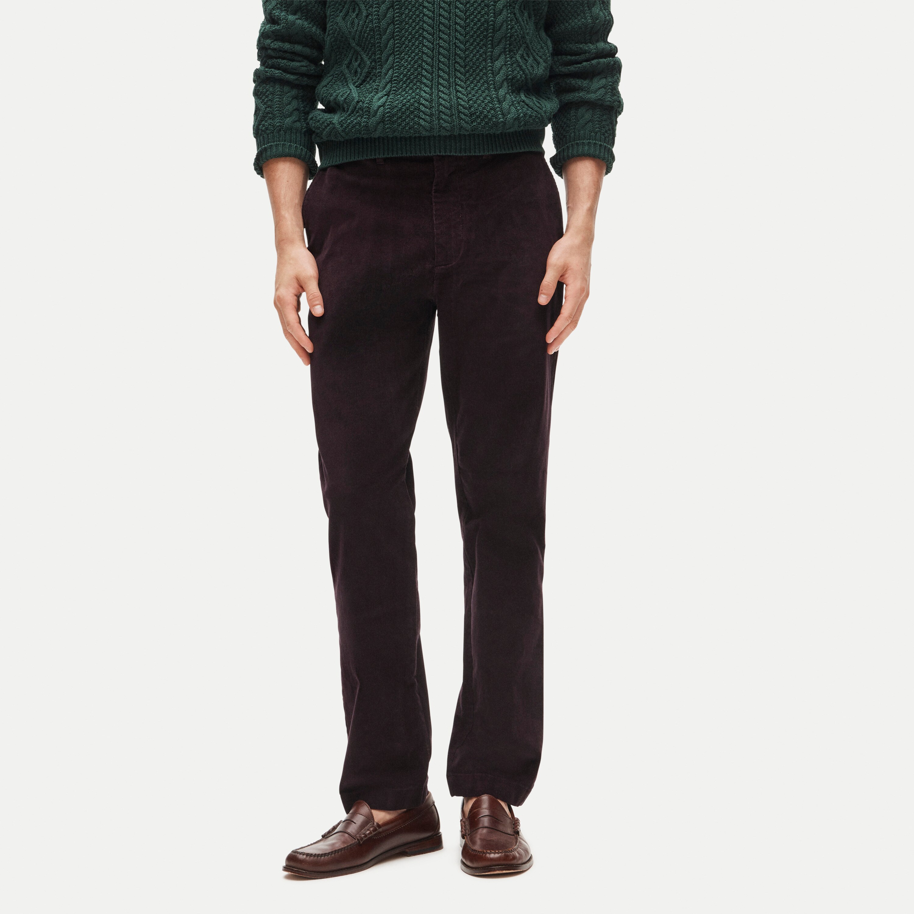 Broken-in Straight pant in stretch corduroy