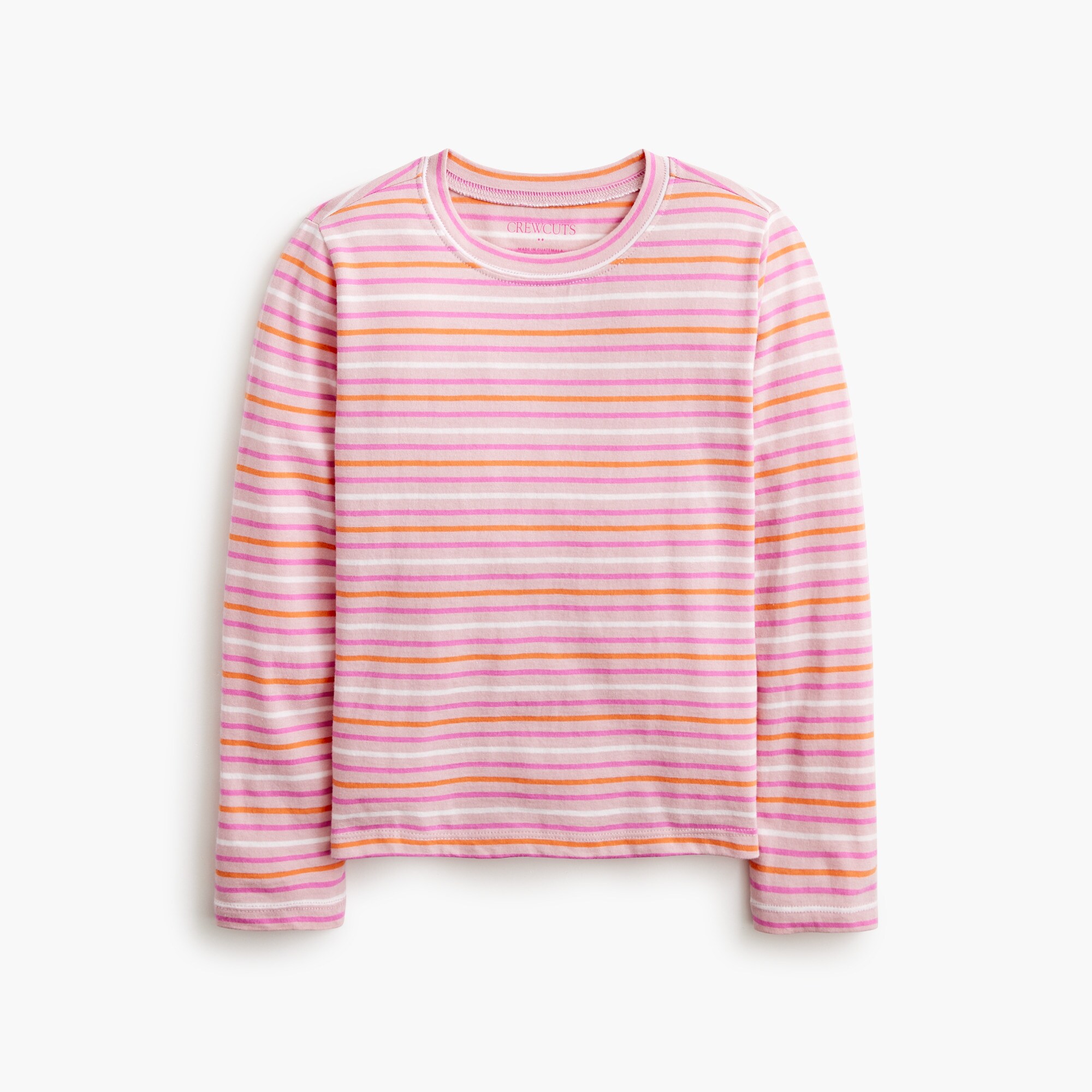 Girls' long-sleeve striped jersey tee