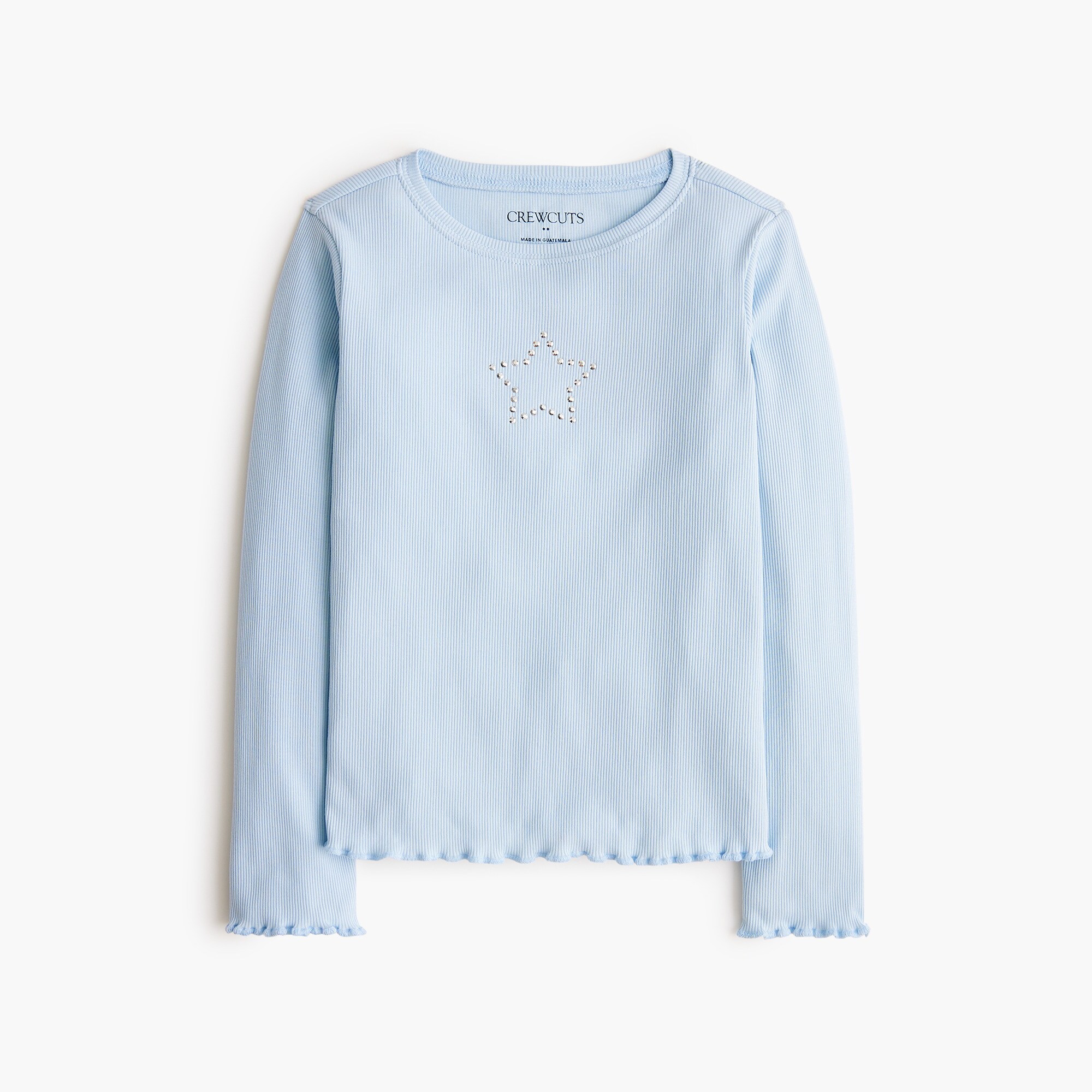 Girls' ribbed embellished star tee