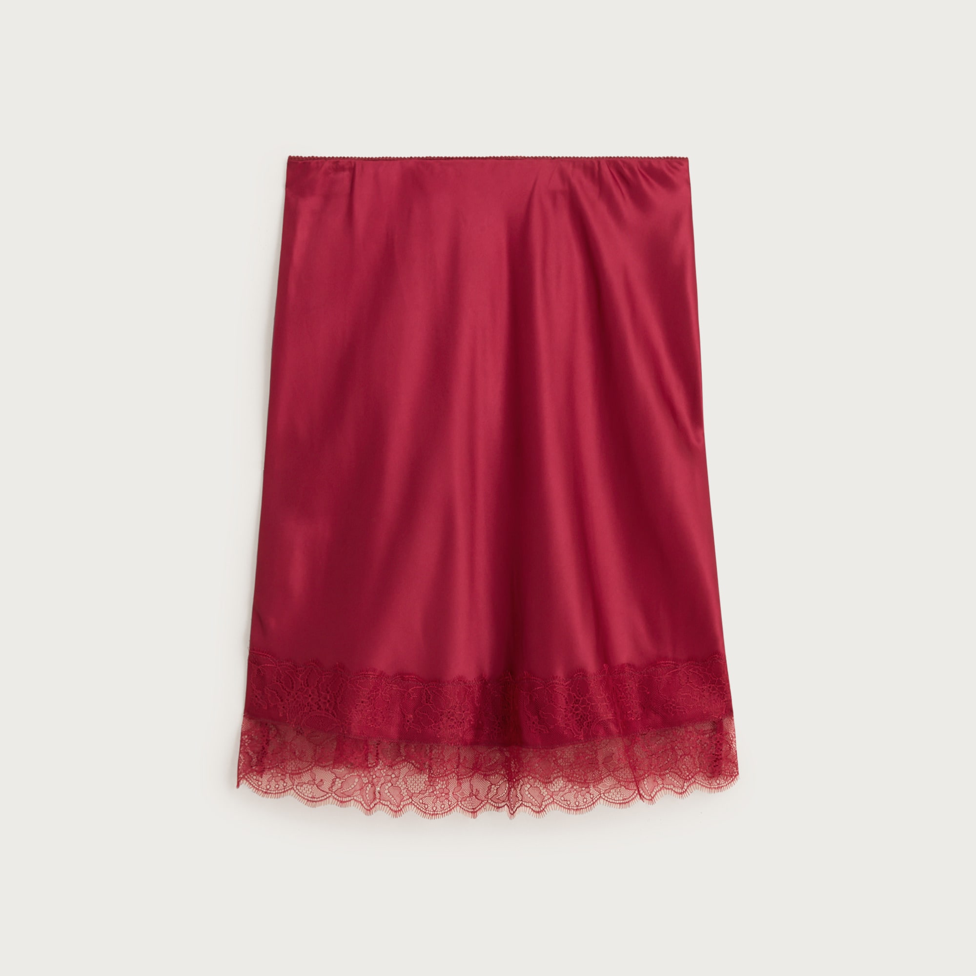 Gwyneth Lace-trim Slip Skirt In Textured Satin For Women | J.Crew