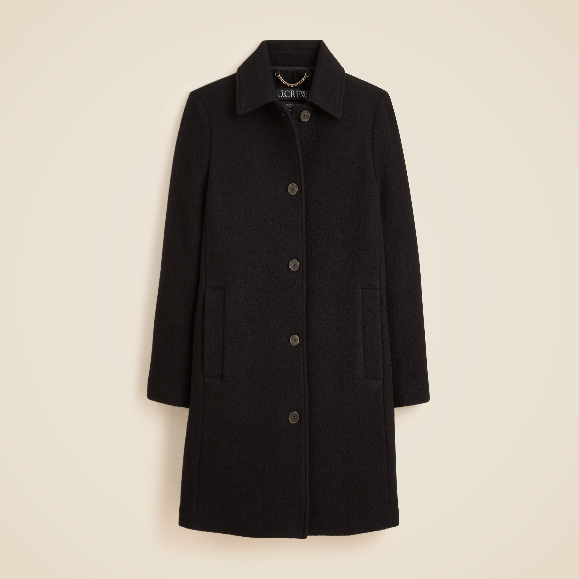 Car coat in Italian boiled wool