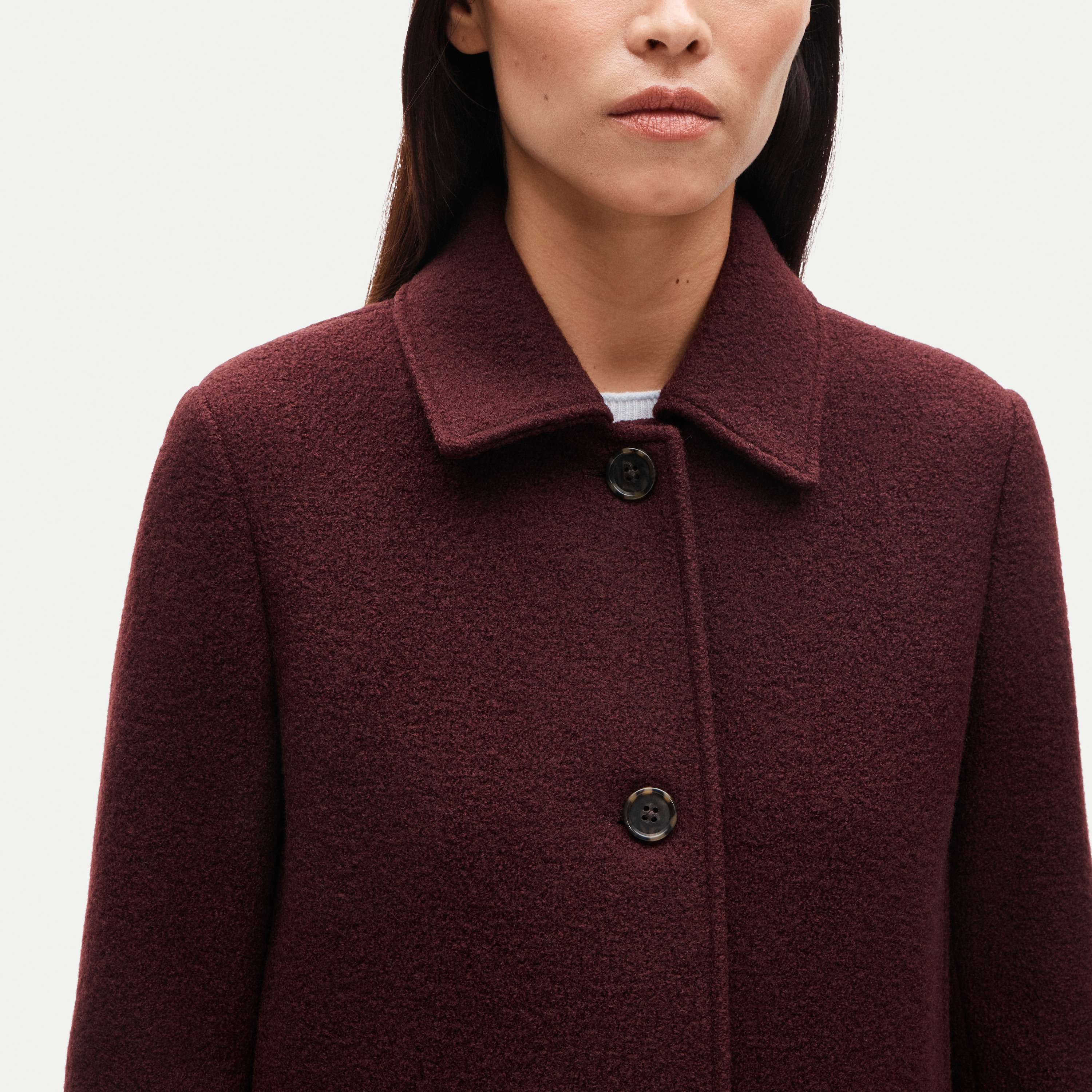 Car coat in Italian boiled wool