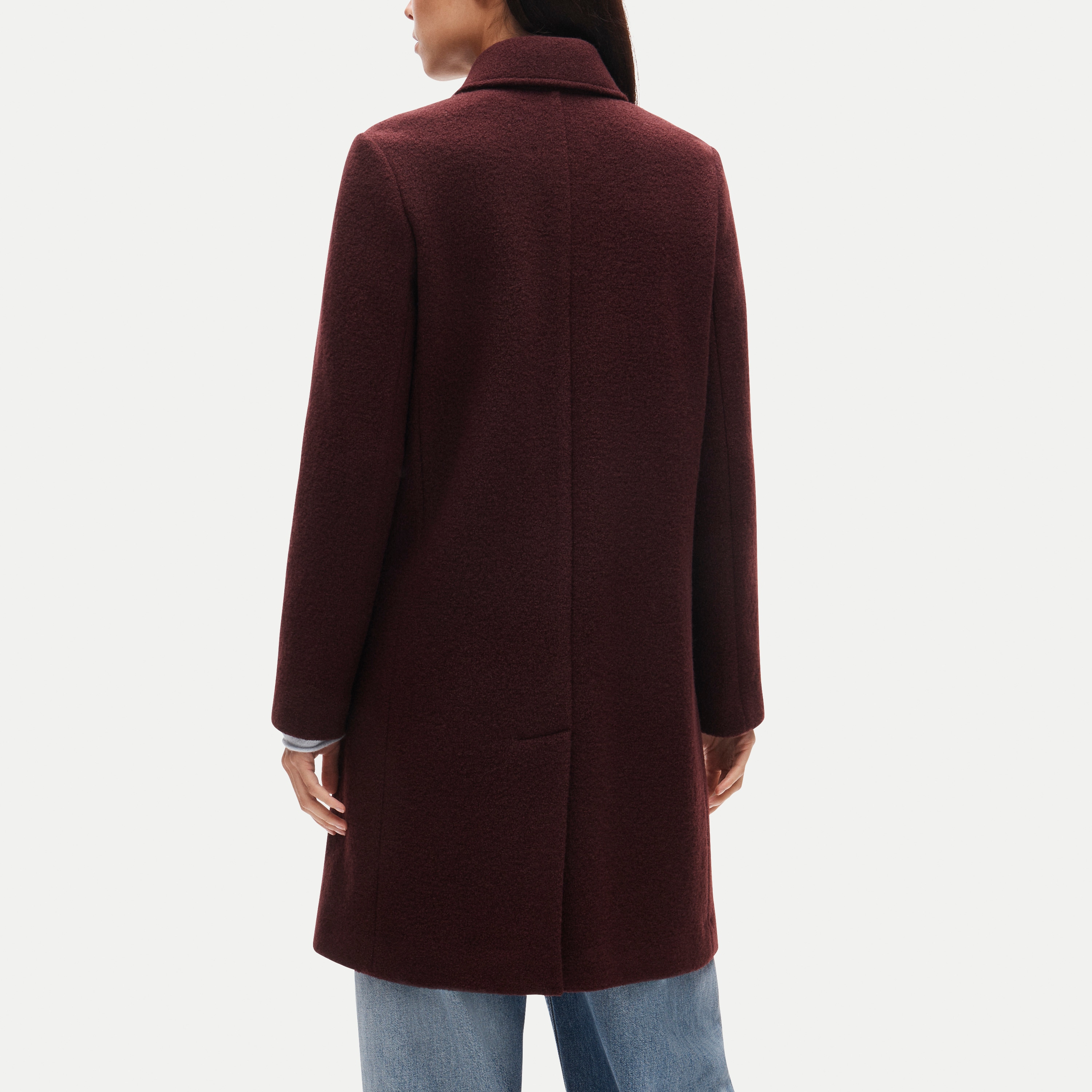 Car coat in Italian boiled wool