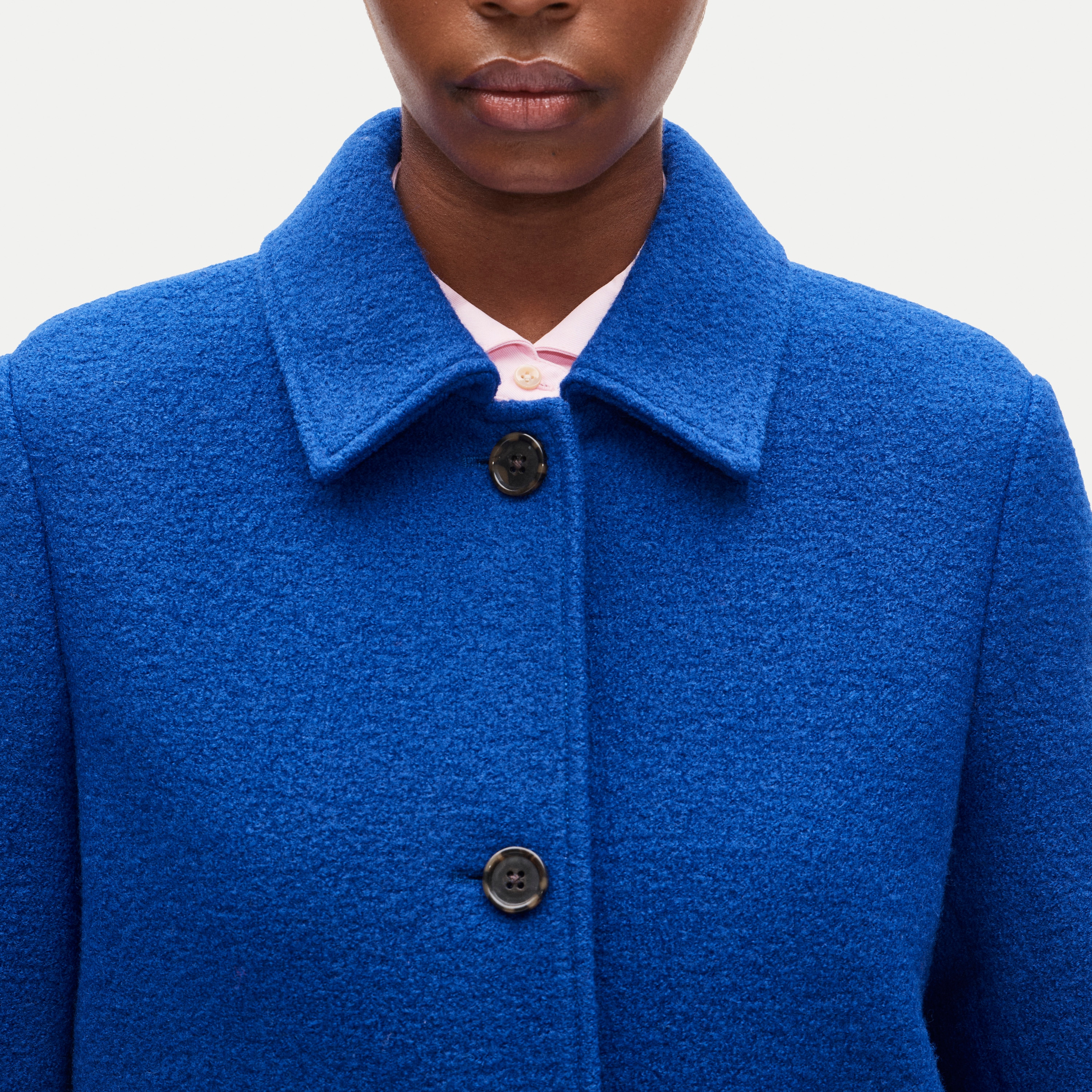 Car coat in Italian boiled wool