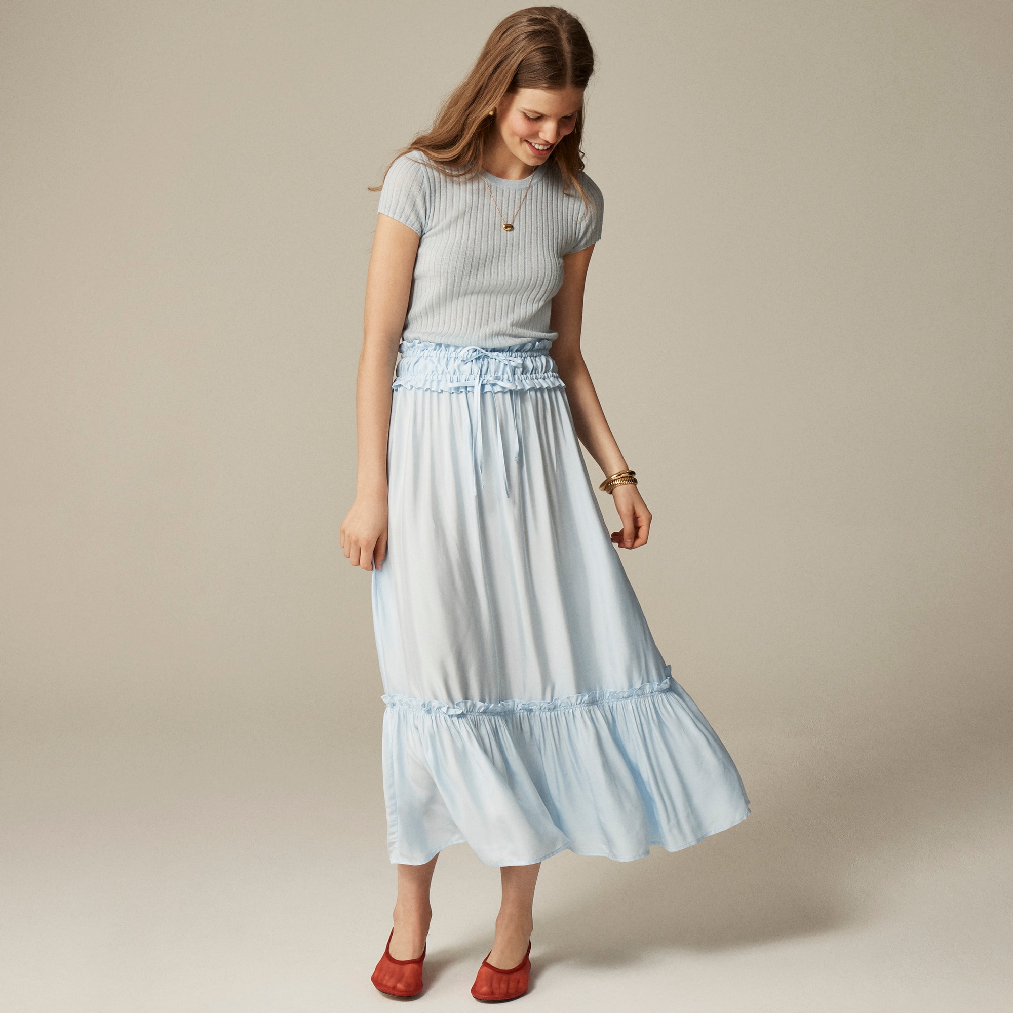 Smocked-waist midi skirt - image 3
