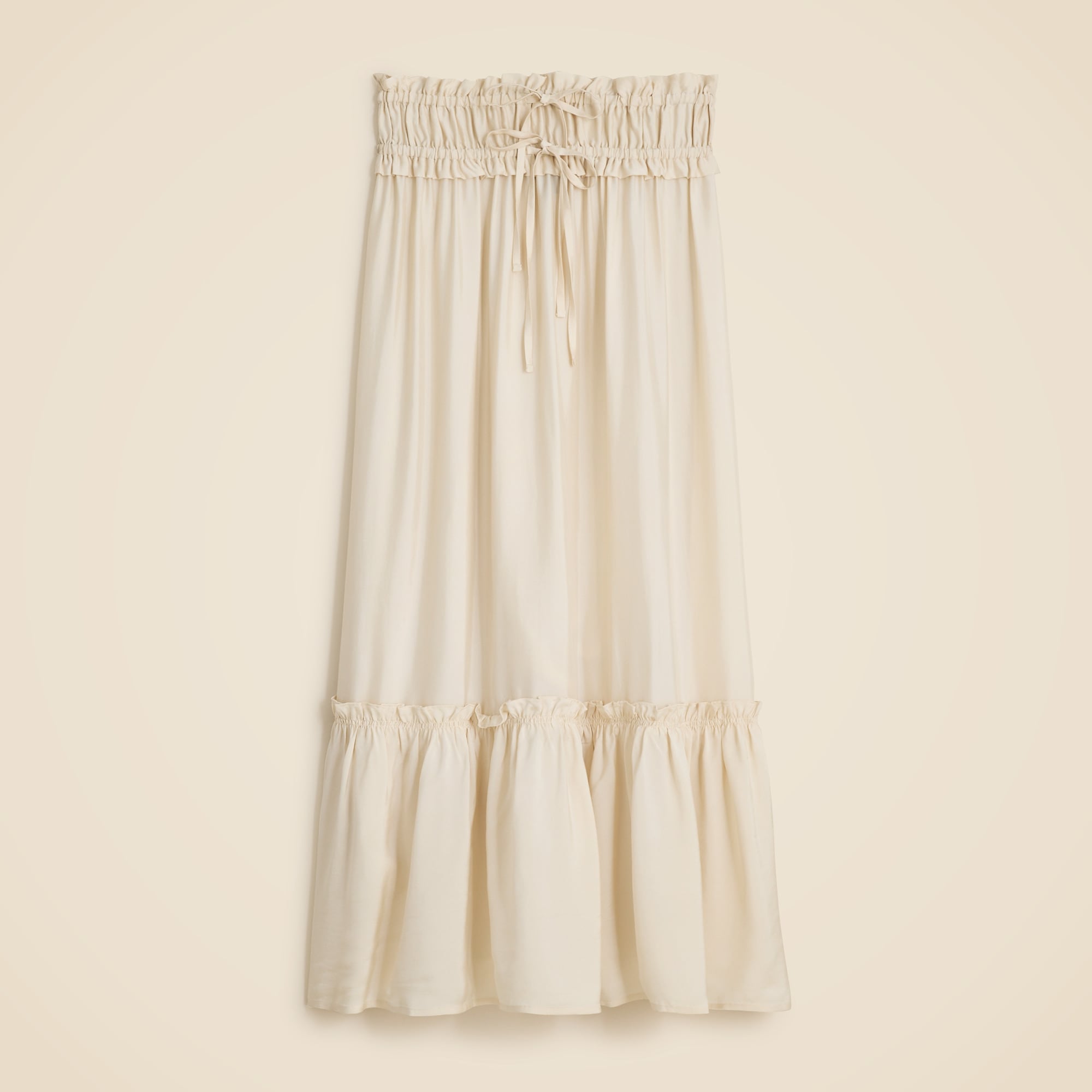 Smocked-waist midi skirt