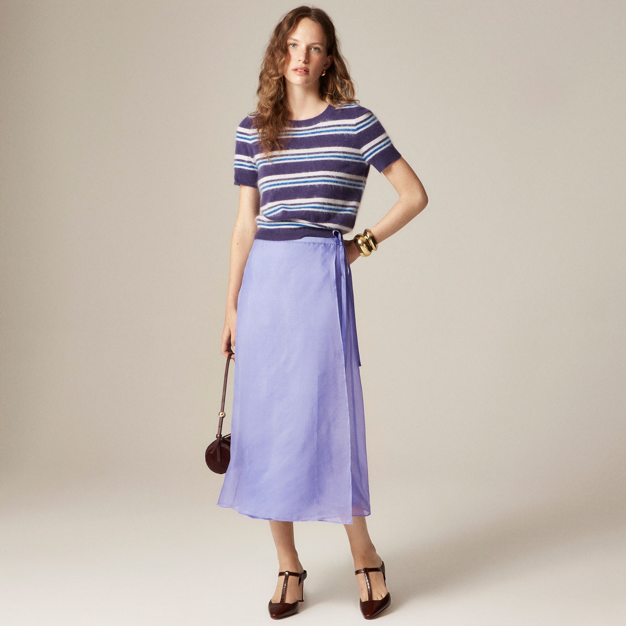 womens Collection wrap skirt in silk organza