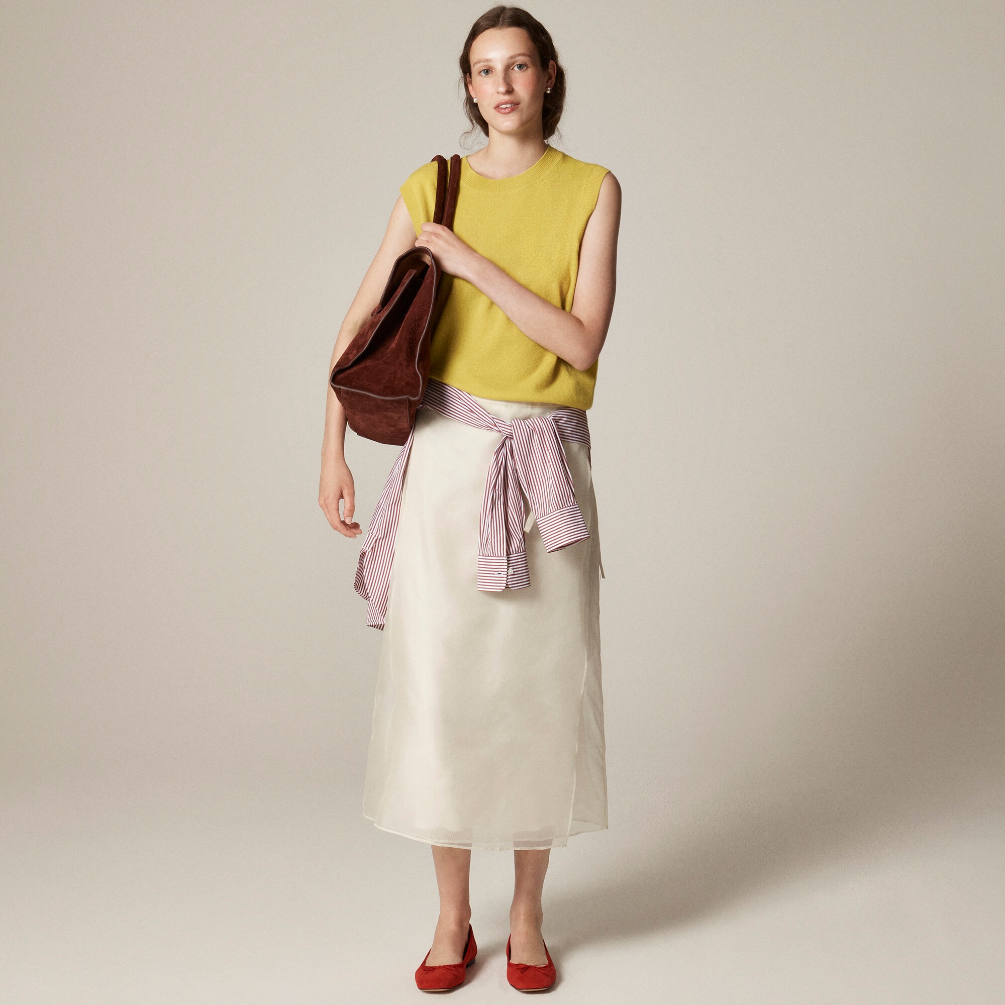 Collection wrap skirt in silk organza