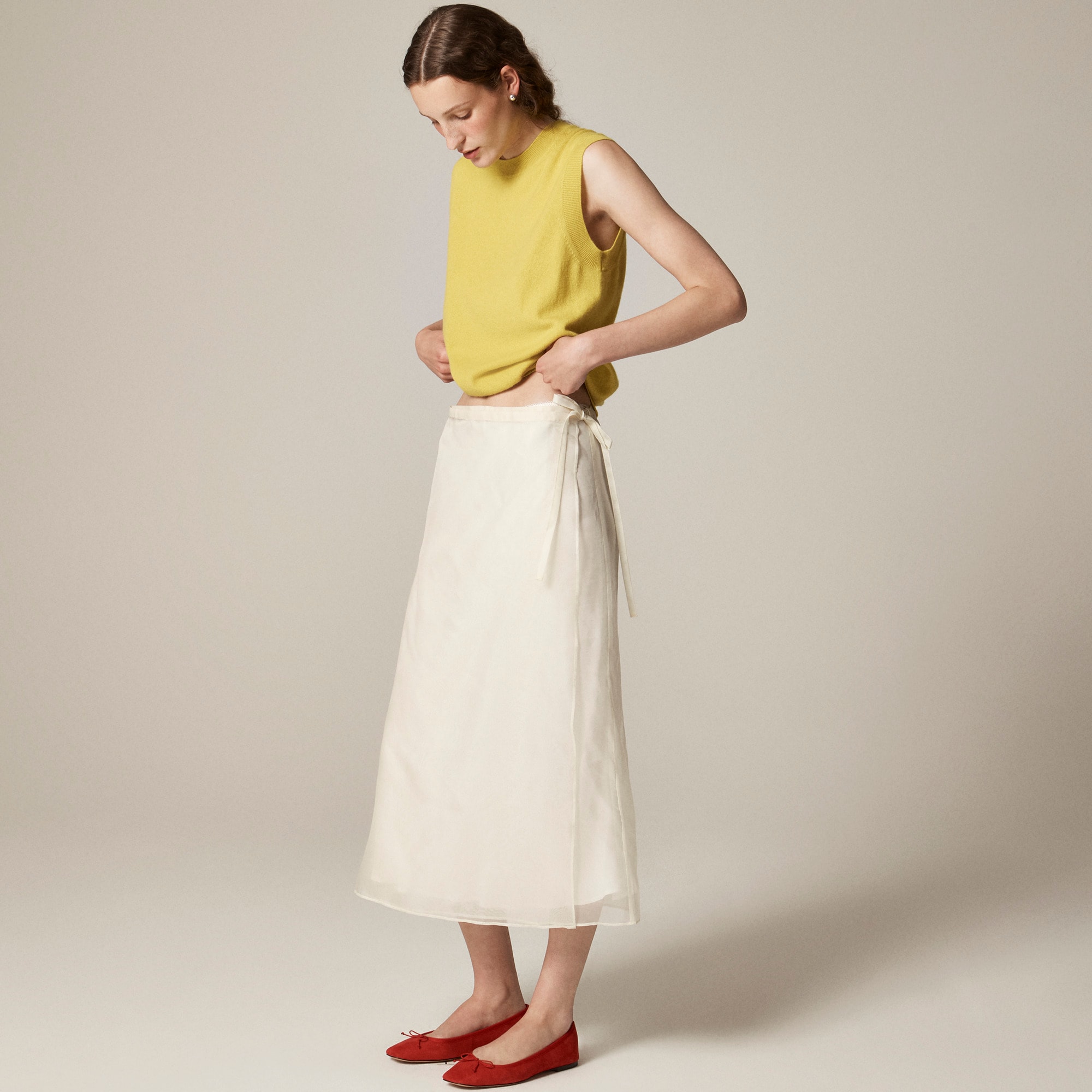 Collection wrap skirt in silk organza