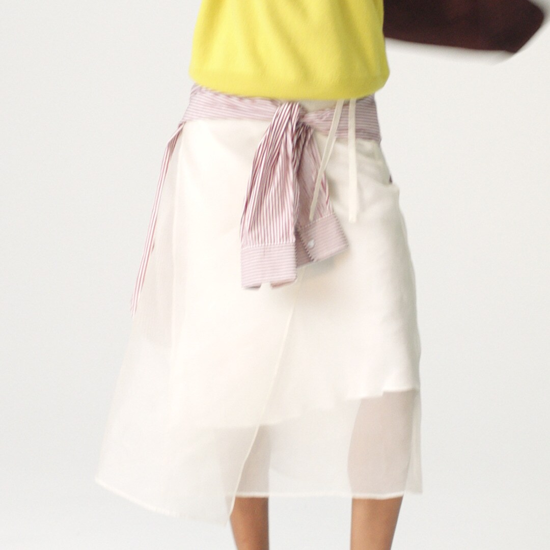 Collection wrap skirt in silk organza