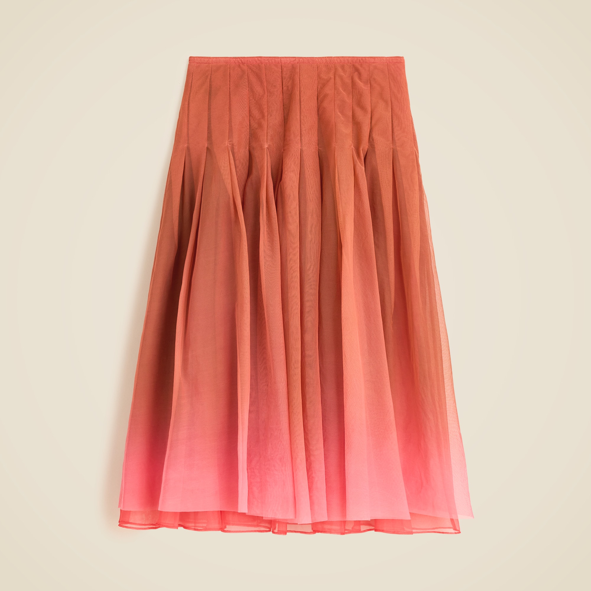 Collection pleated circle skirt in dip-dyed tulle