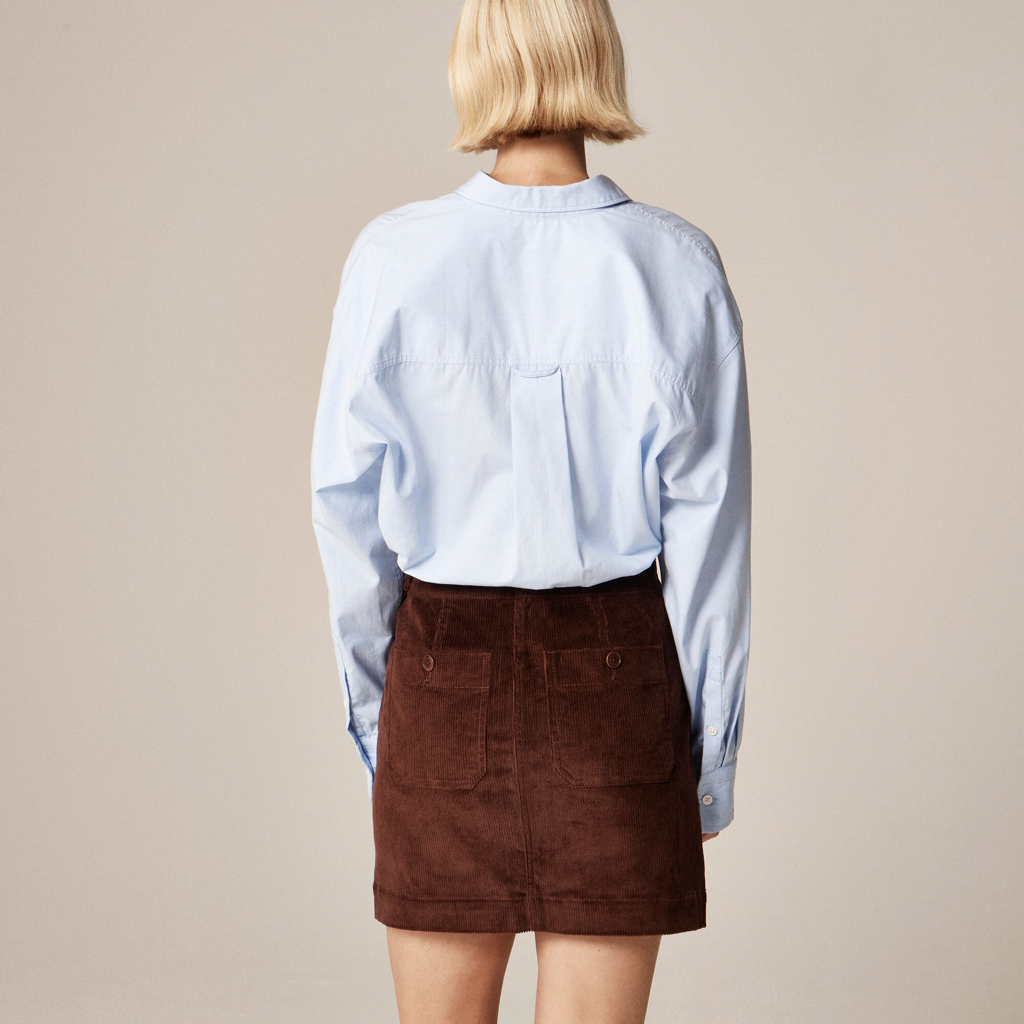 Patch-pocket mini skirt in corduroy