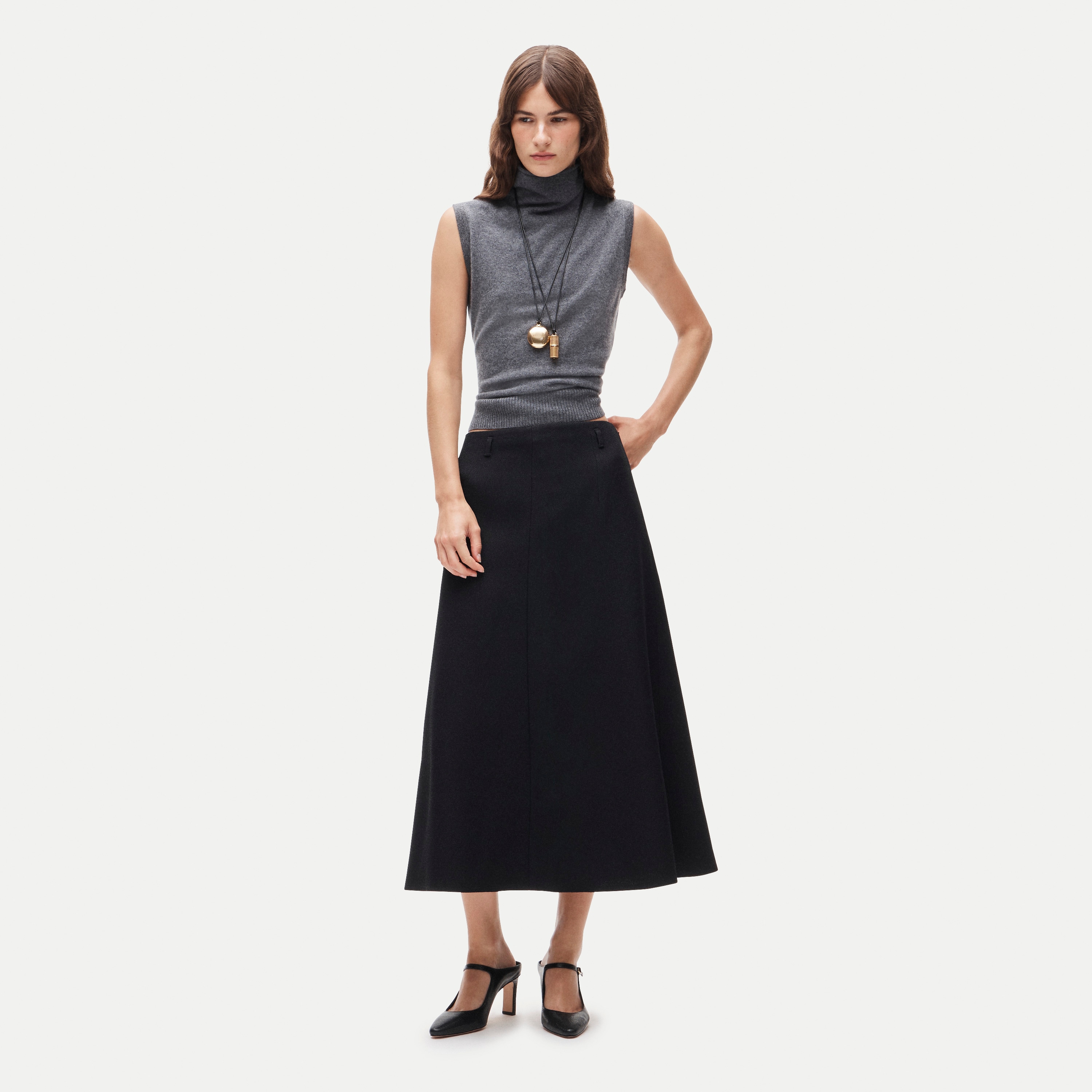 A-line skirt in bouclé
