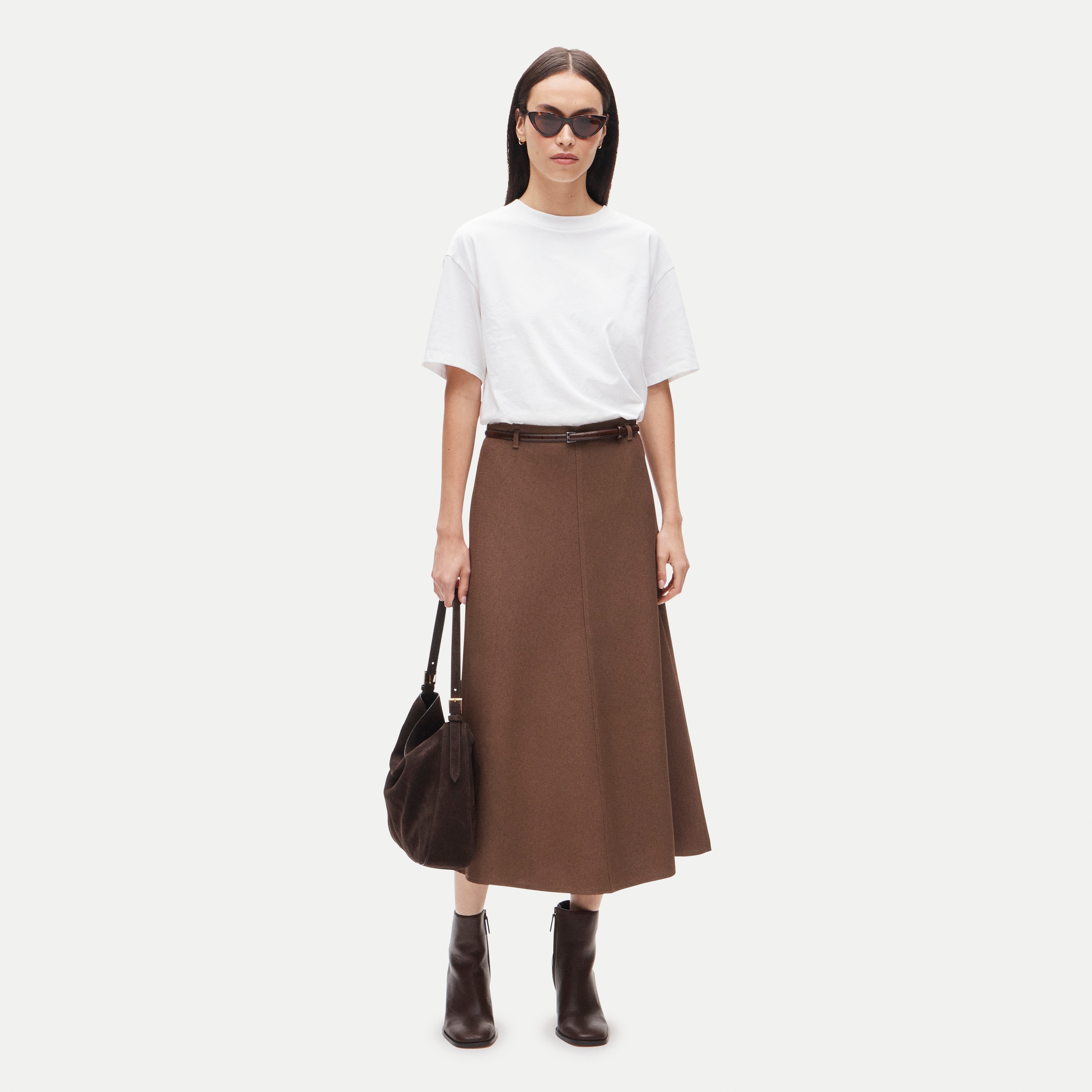 A-line skirt in bouclé