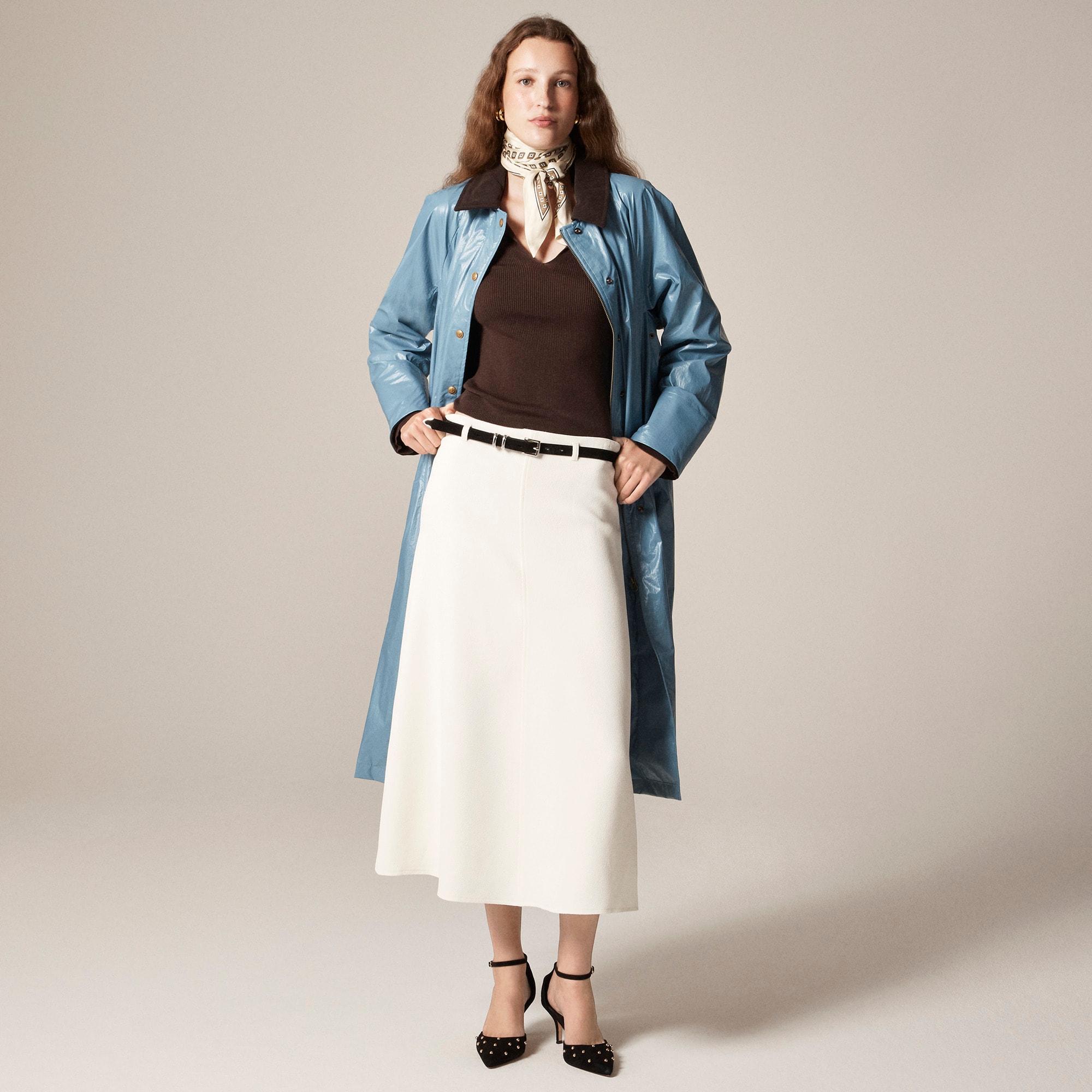 A-line skirt in bouclé